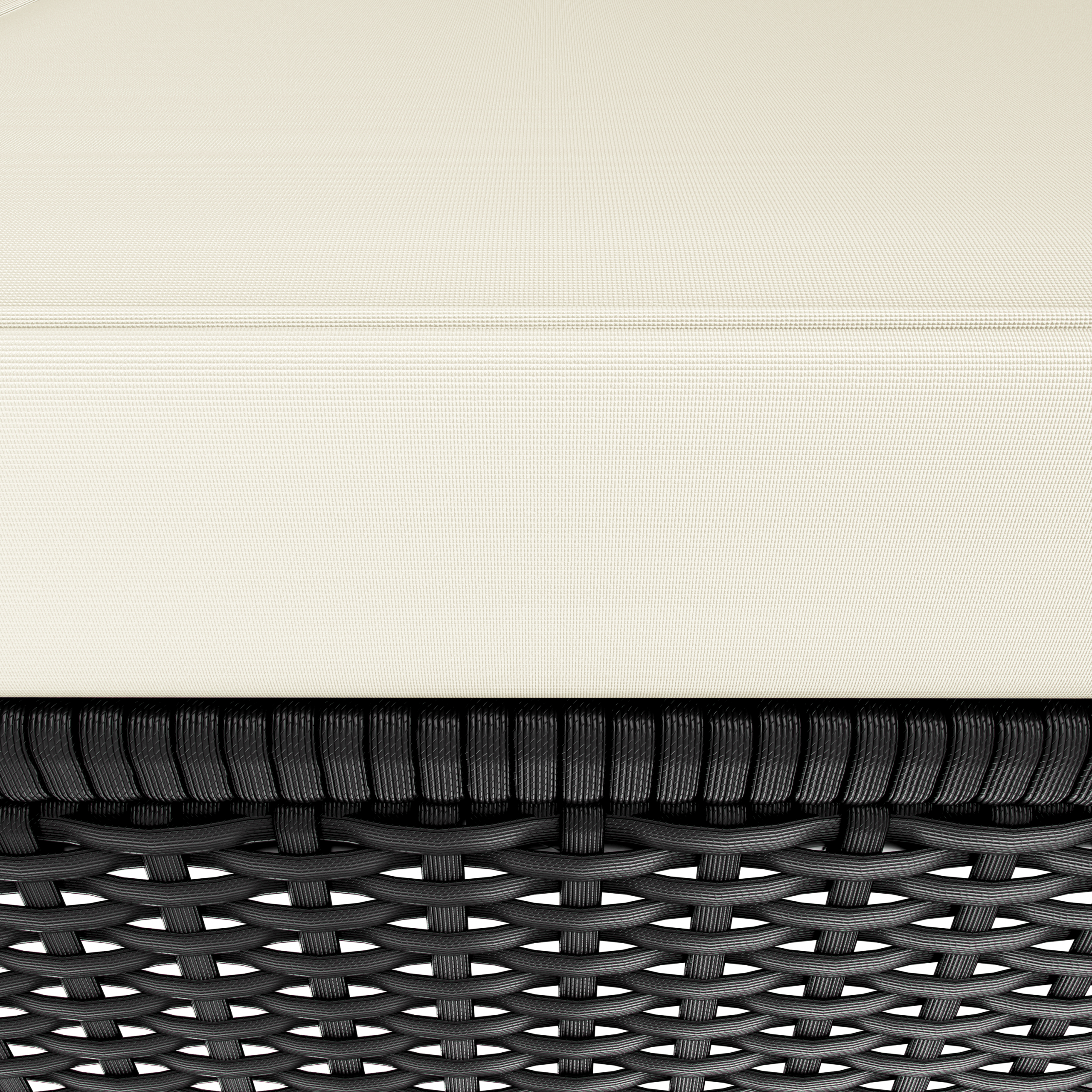 Polyrattan Sonnenliege Schwarz/Creme 200x160x33cm