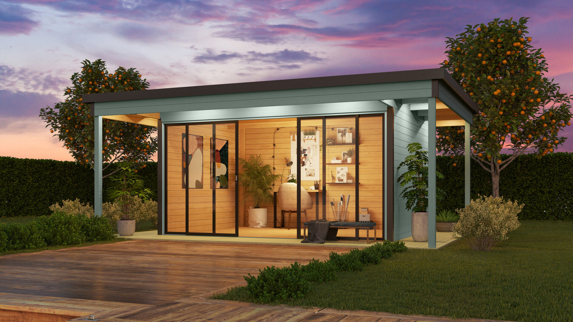 Lasita Maja Gartenhaus Domeo 4 Loggia