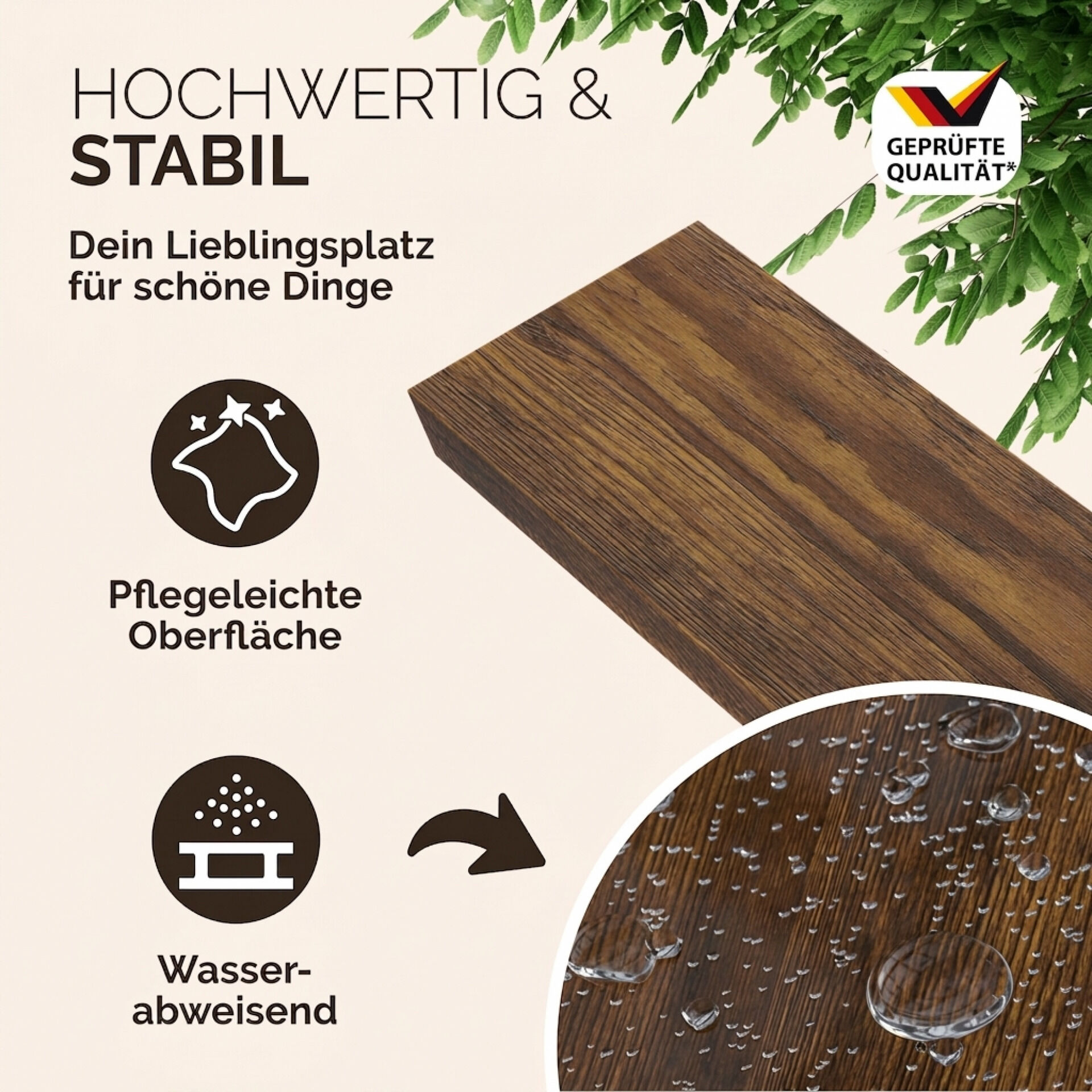 Wandregal Schweberegal 50cm Eiche dunkel + Halterung