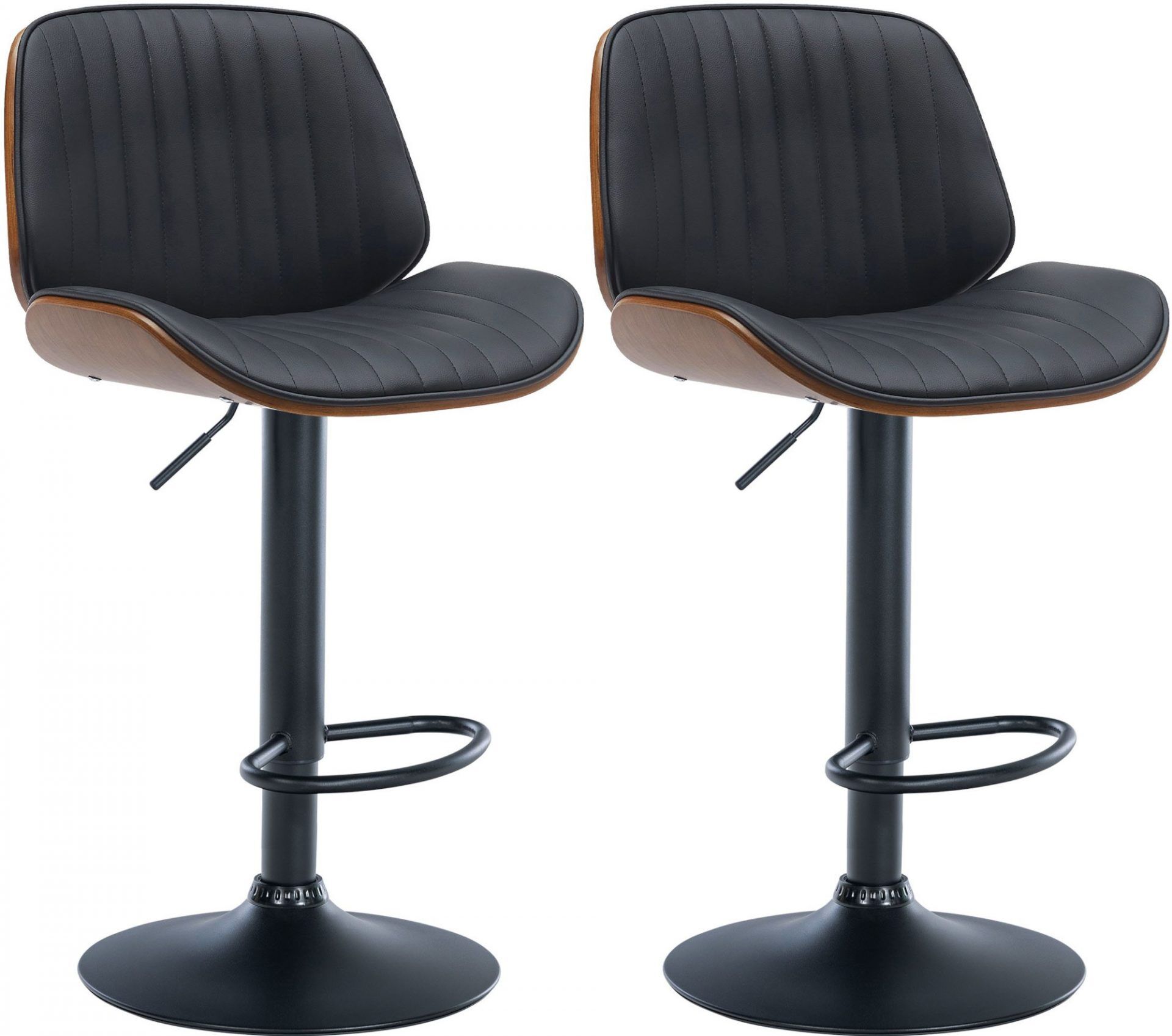 2er Set Barhocker Nova Kunstleder, walnuss/schwarz