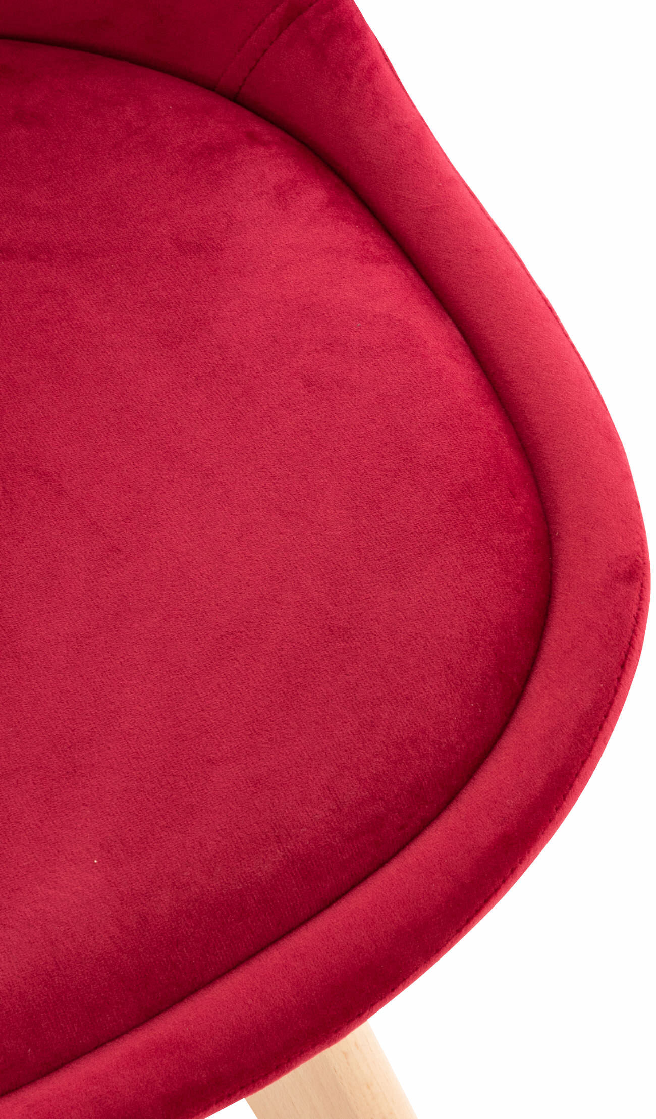 4er Set Stuhl Linares Samt, rot