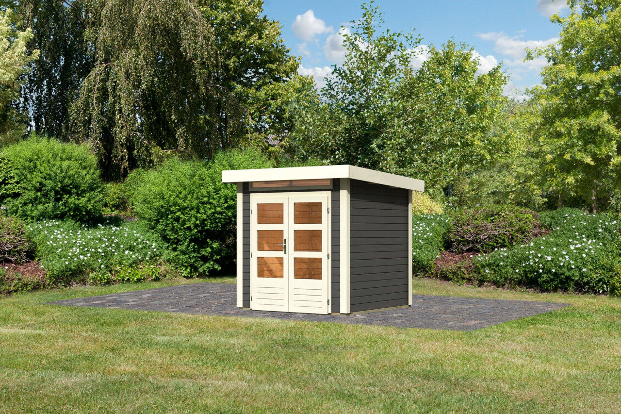 Pultdach Gartenhaus Kandern 1 terragrau