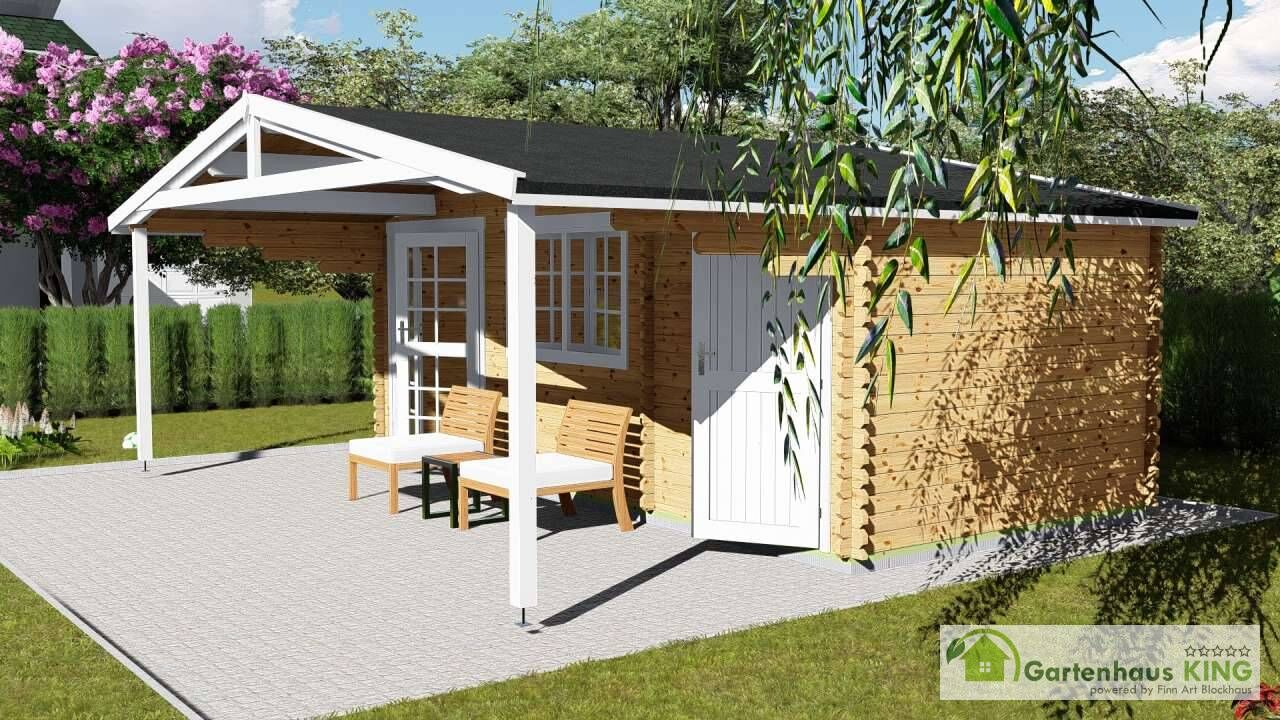 Gartenhaus Norwegen 57 – Blockhaus mit Terrasse und Abstellraum