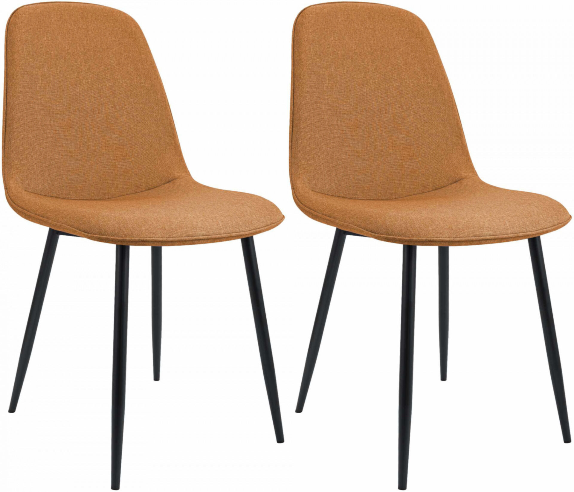 2er Set Esszimmerstuhl Maryam Stoff, orange