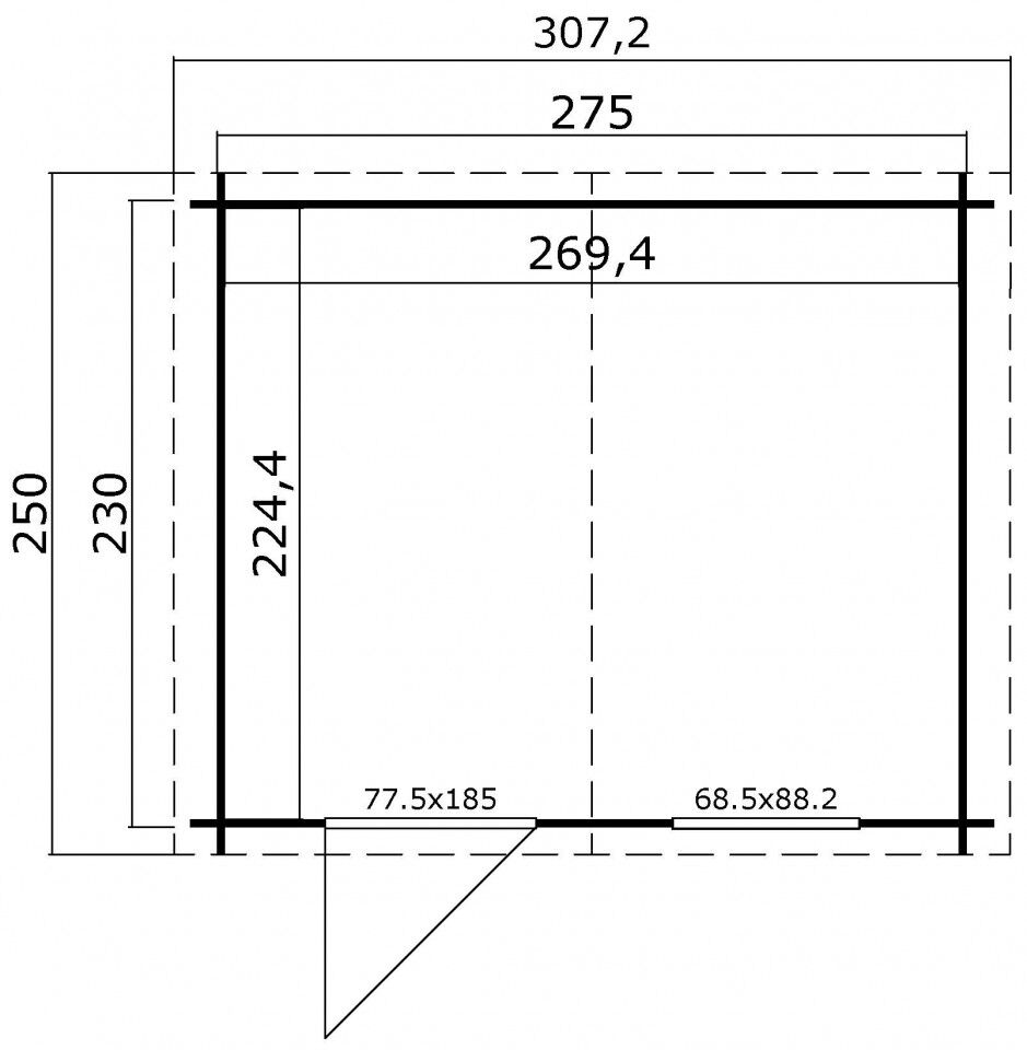 Grundriss Lasita Maja Gartenhaus Nina 230