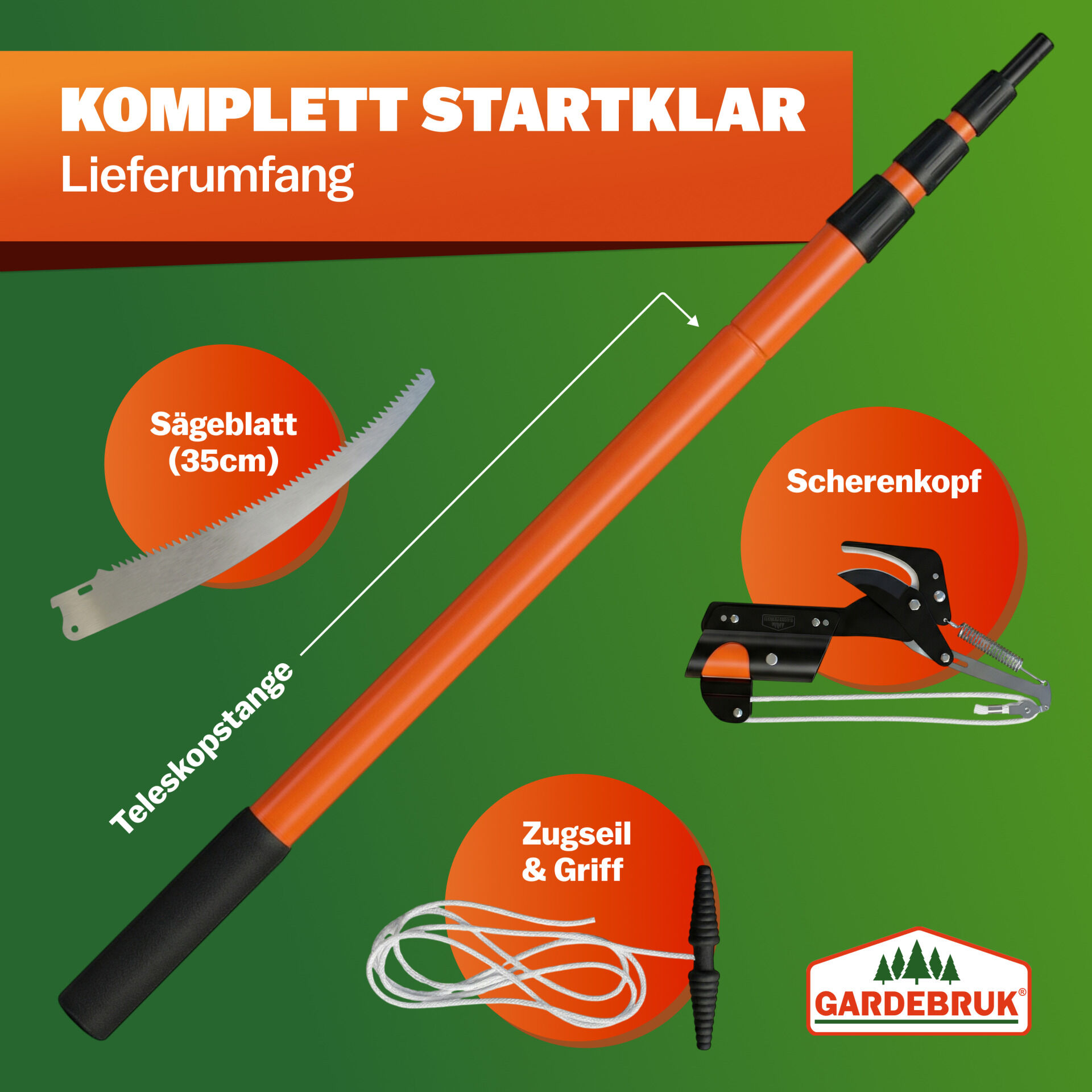 Teleskop-Astsäge mit Astschere
