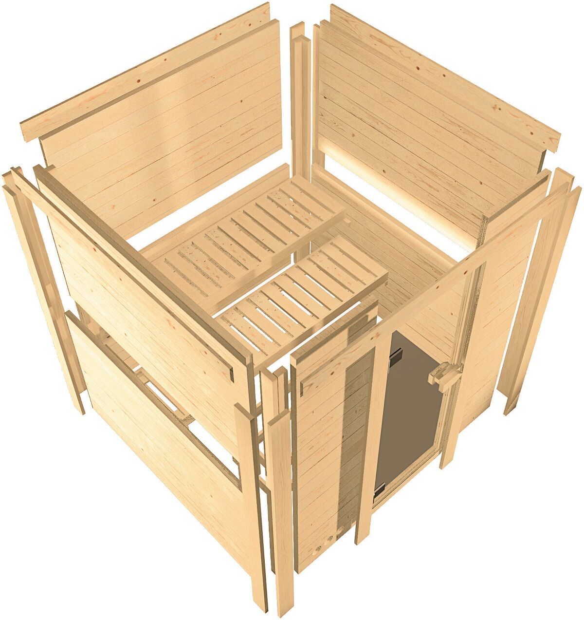 Karibu Systemsauna Daria, ohne Ofen, ohne Beleuchtung