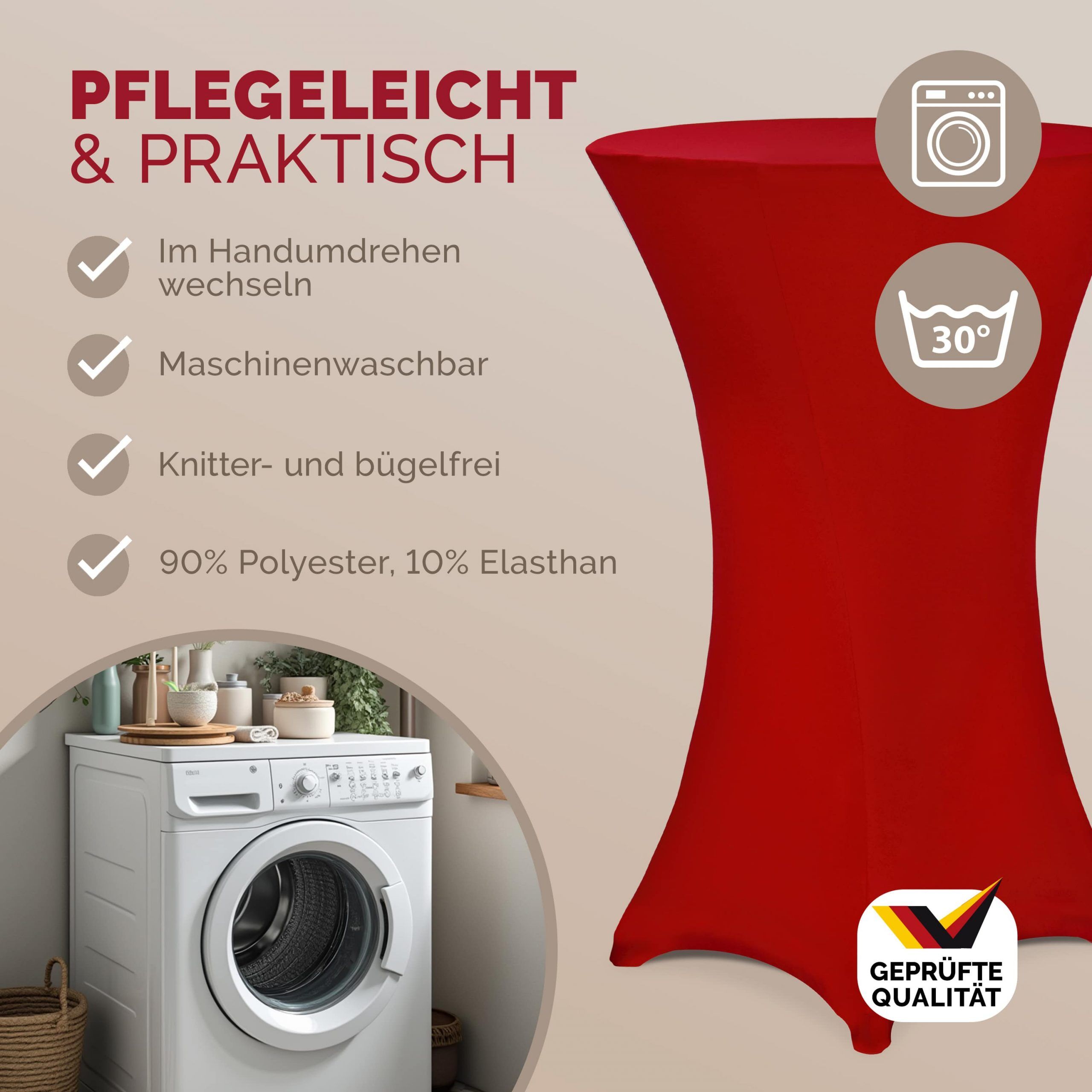 Stehtischhusse Bordeaux Ø60cm