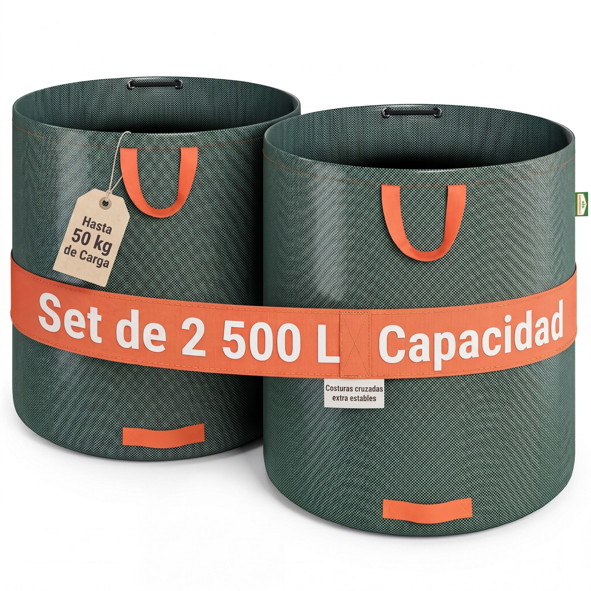 Gartenabfallsack 2er-Set Grün je 500 Liter