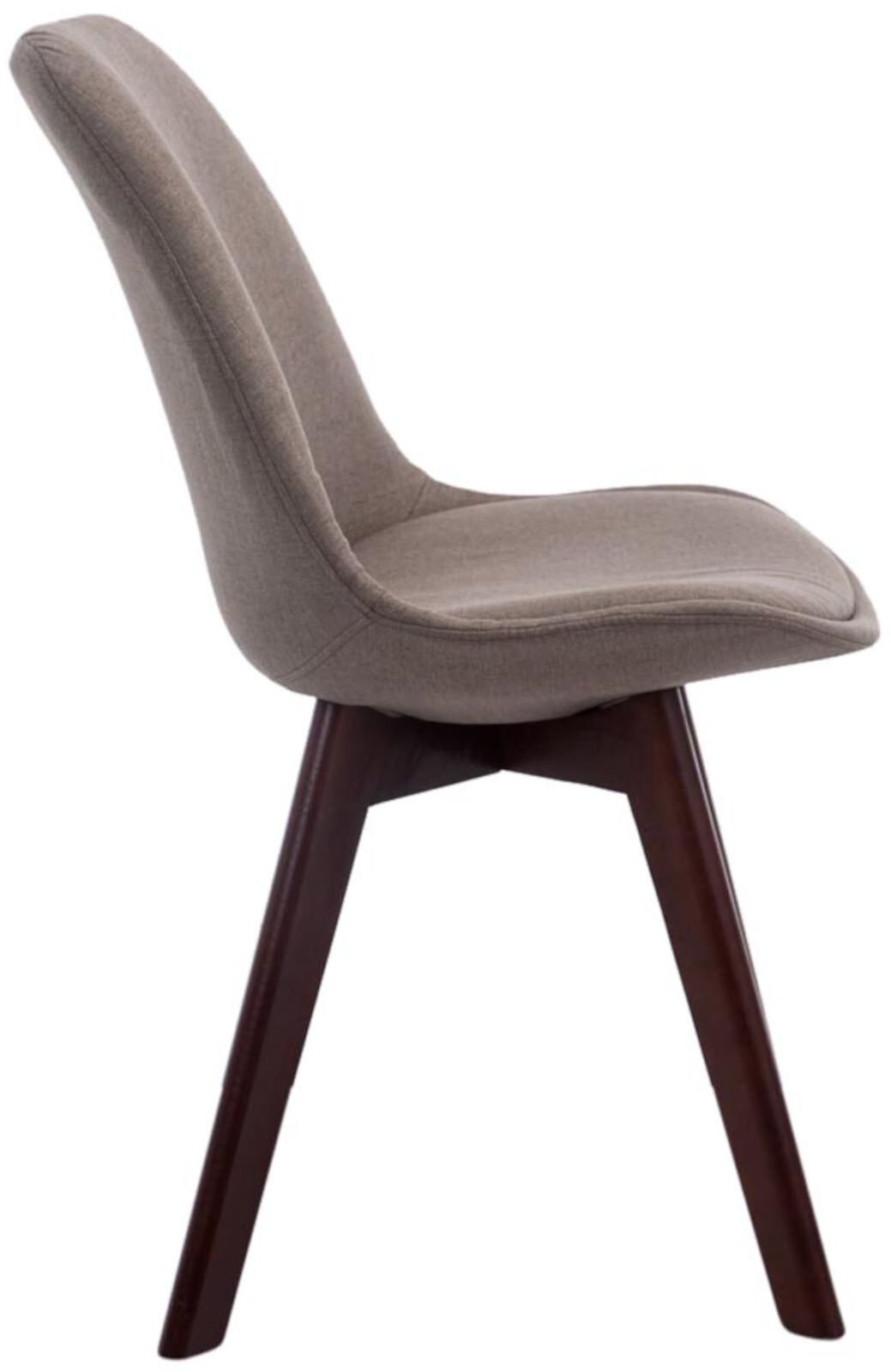 4er Set Besucherstühle Borneo V2 Walnuss Stoff, taupe