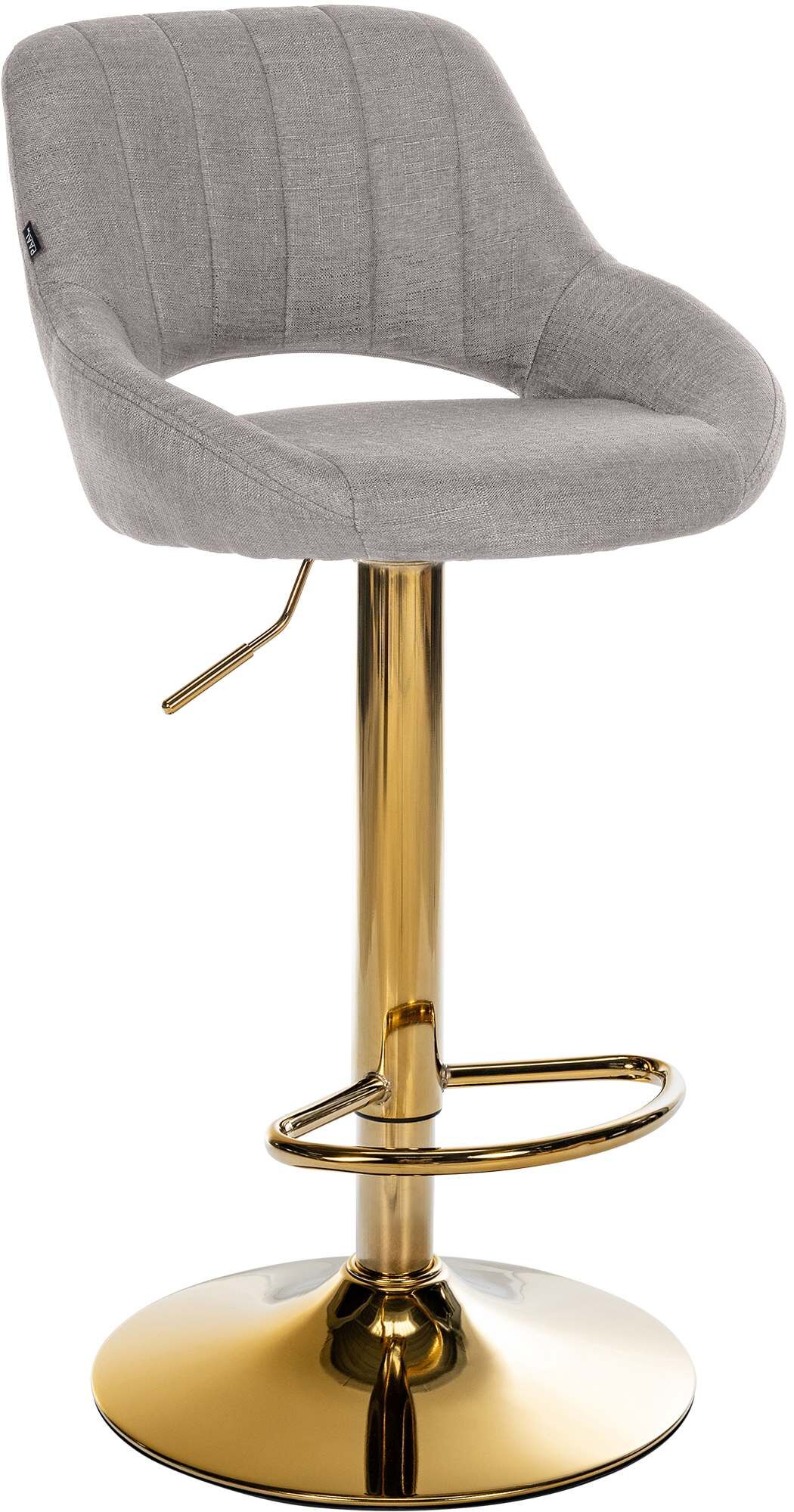 Barhocker Milet Stoff gold, grau