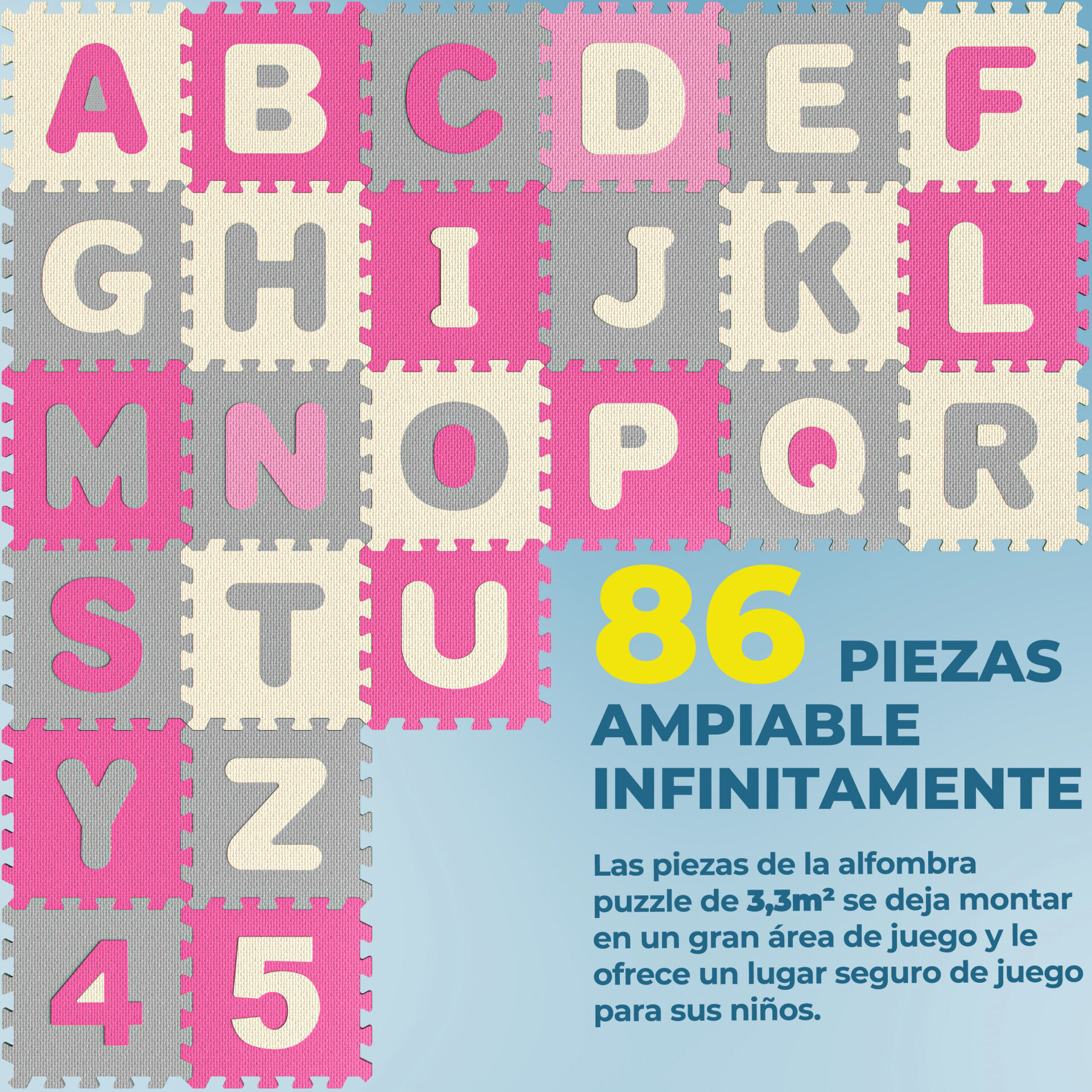 Puzzlematte 86-tlg Pink