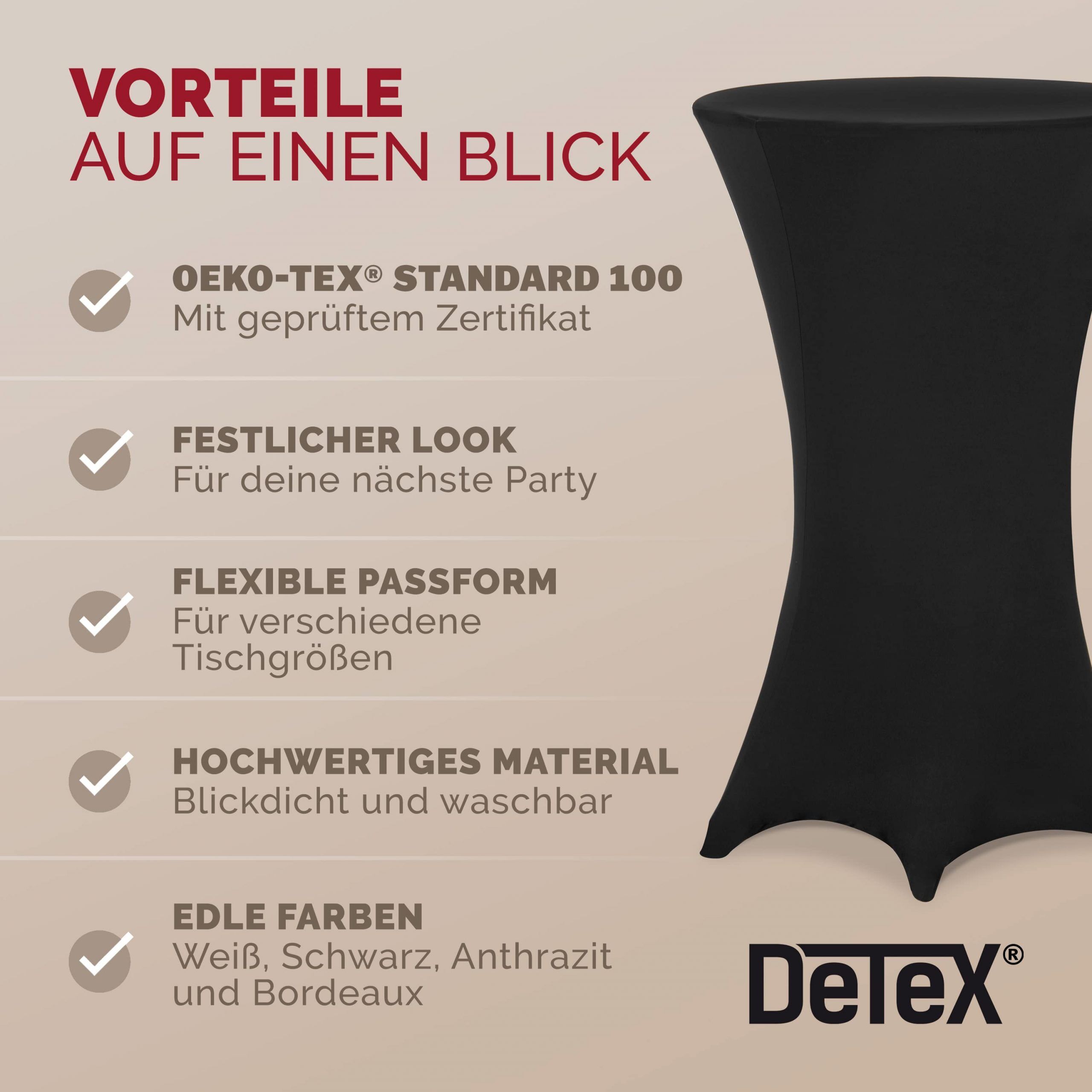Stehtischhusse Schwarz Ø60cm