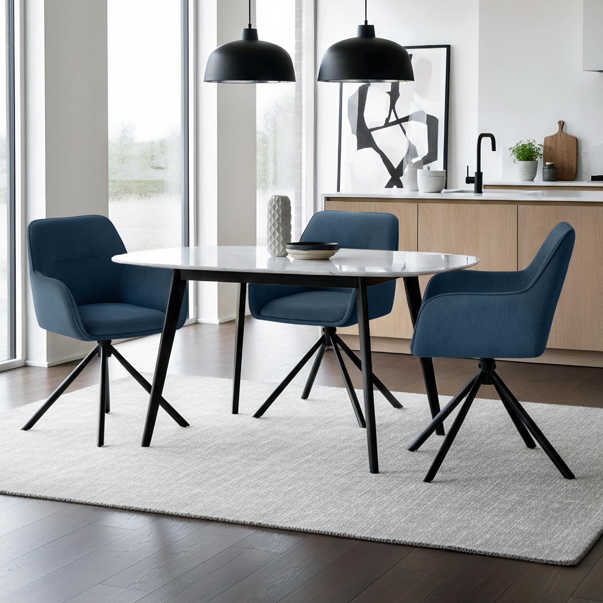 Stuhl Tipton Cord, blau