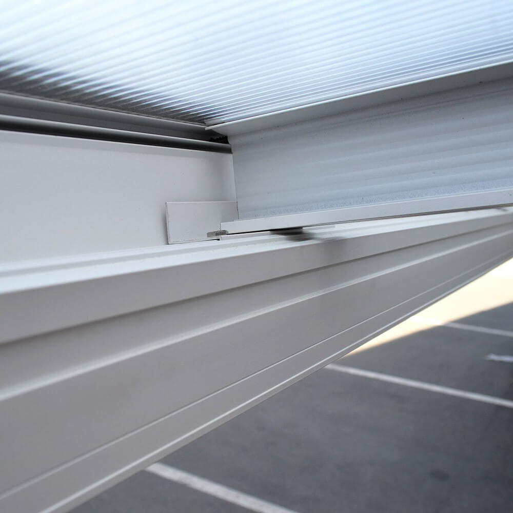 Terrassenüberdachung SOLIS - 435 / 442 x 300 / 303 x 278 / 226 cm Weiß
