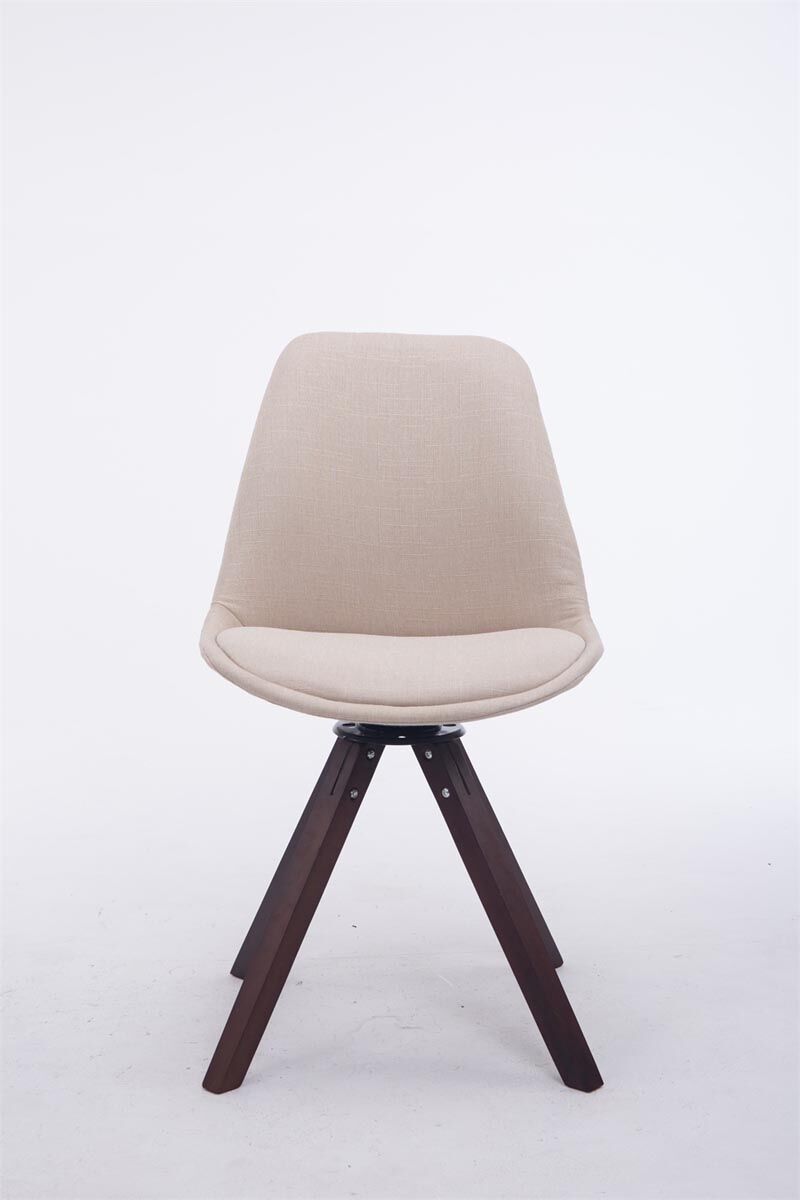 Besucherstuhl Troyes Drehbar Walnuss Stoff Square, creme