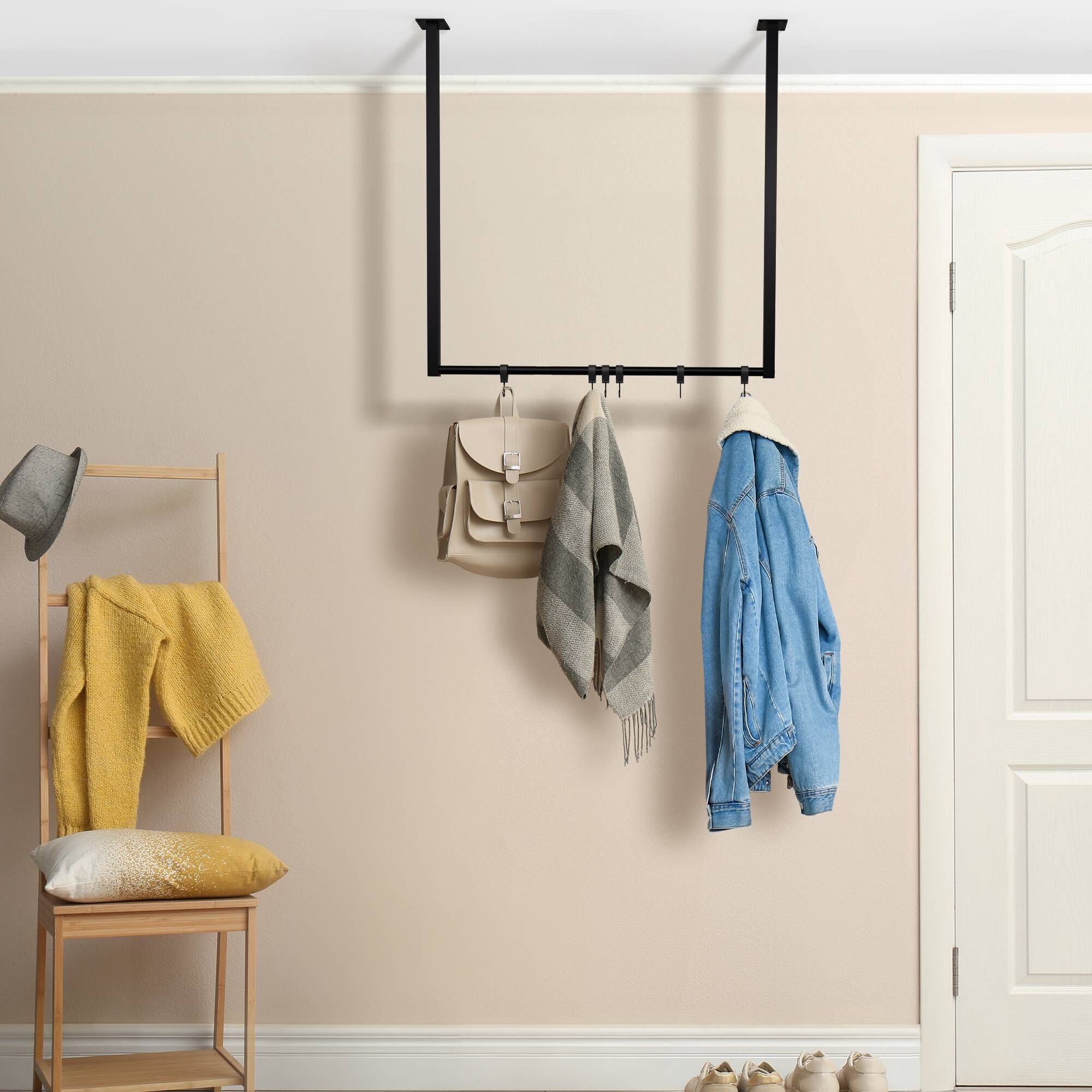 Kleiderstange Fenton 80x80 cm 6er, schwarz