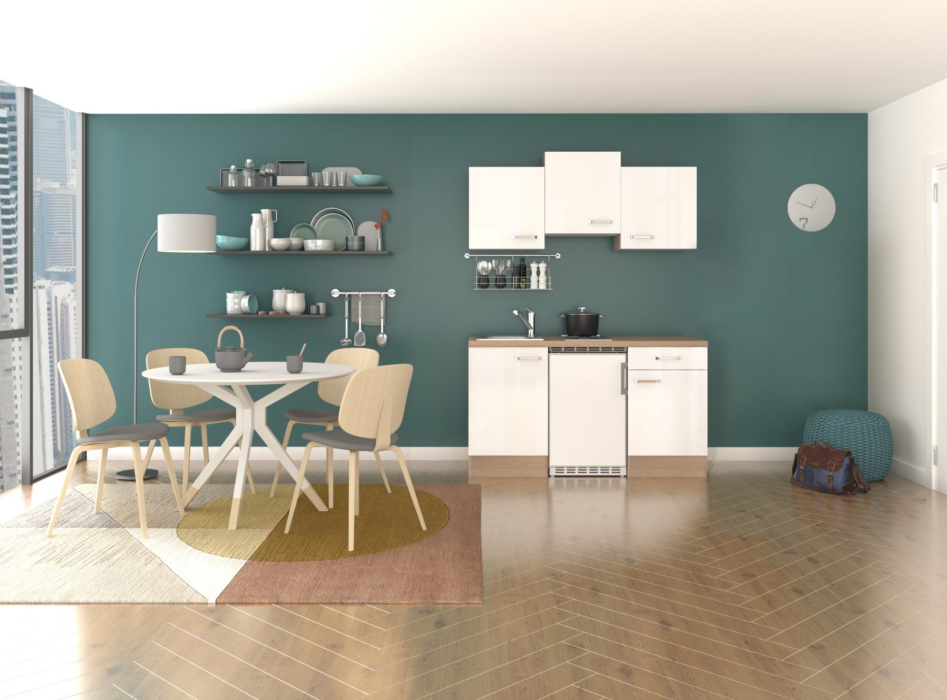 Singleküche Valero 150 cm mit E-Geräten