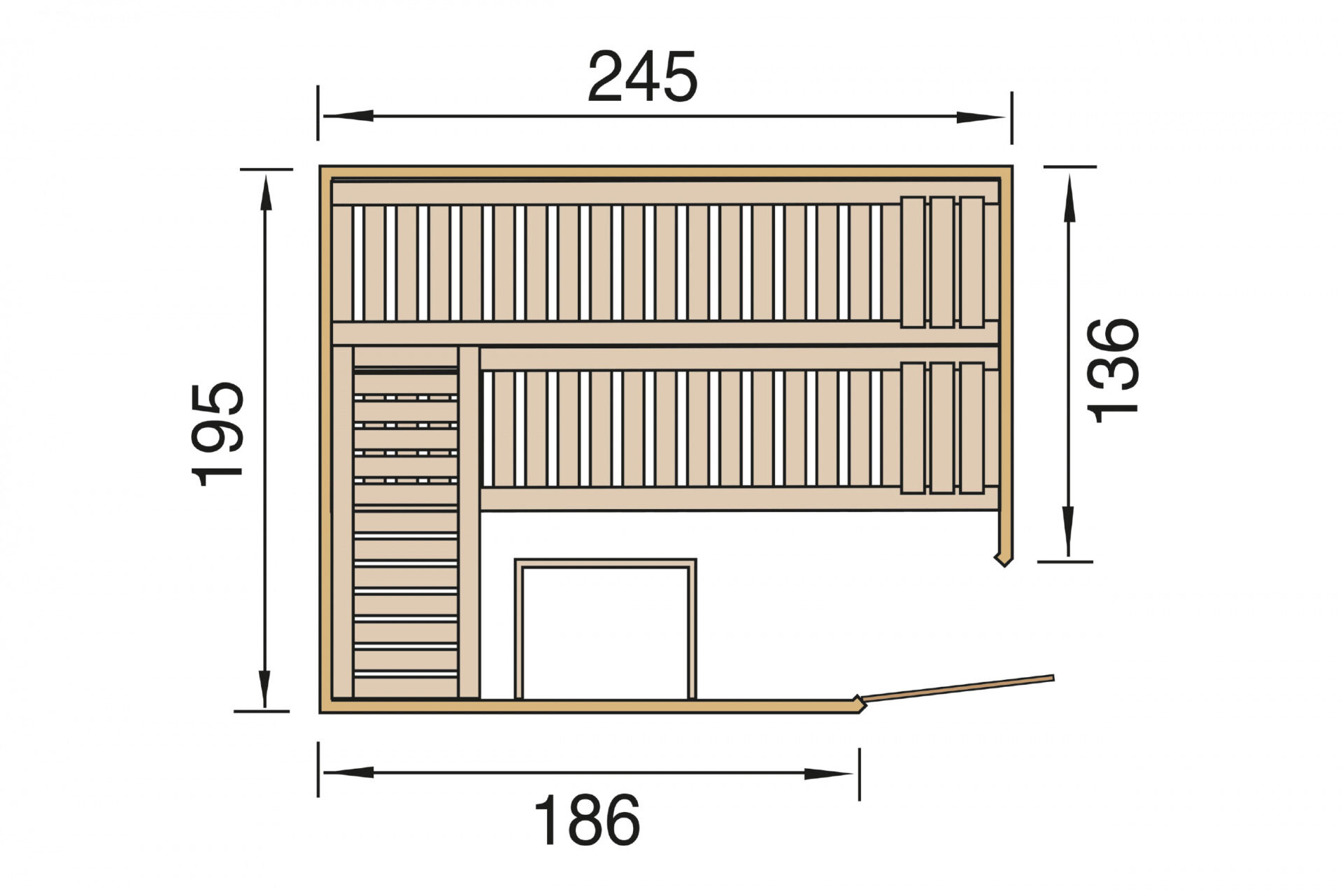 weka Design-Sauna KEMI Eck 3, ohne Ofen, ohne Beleuchtung