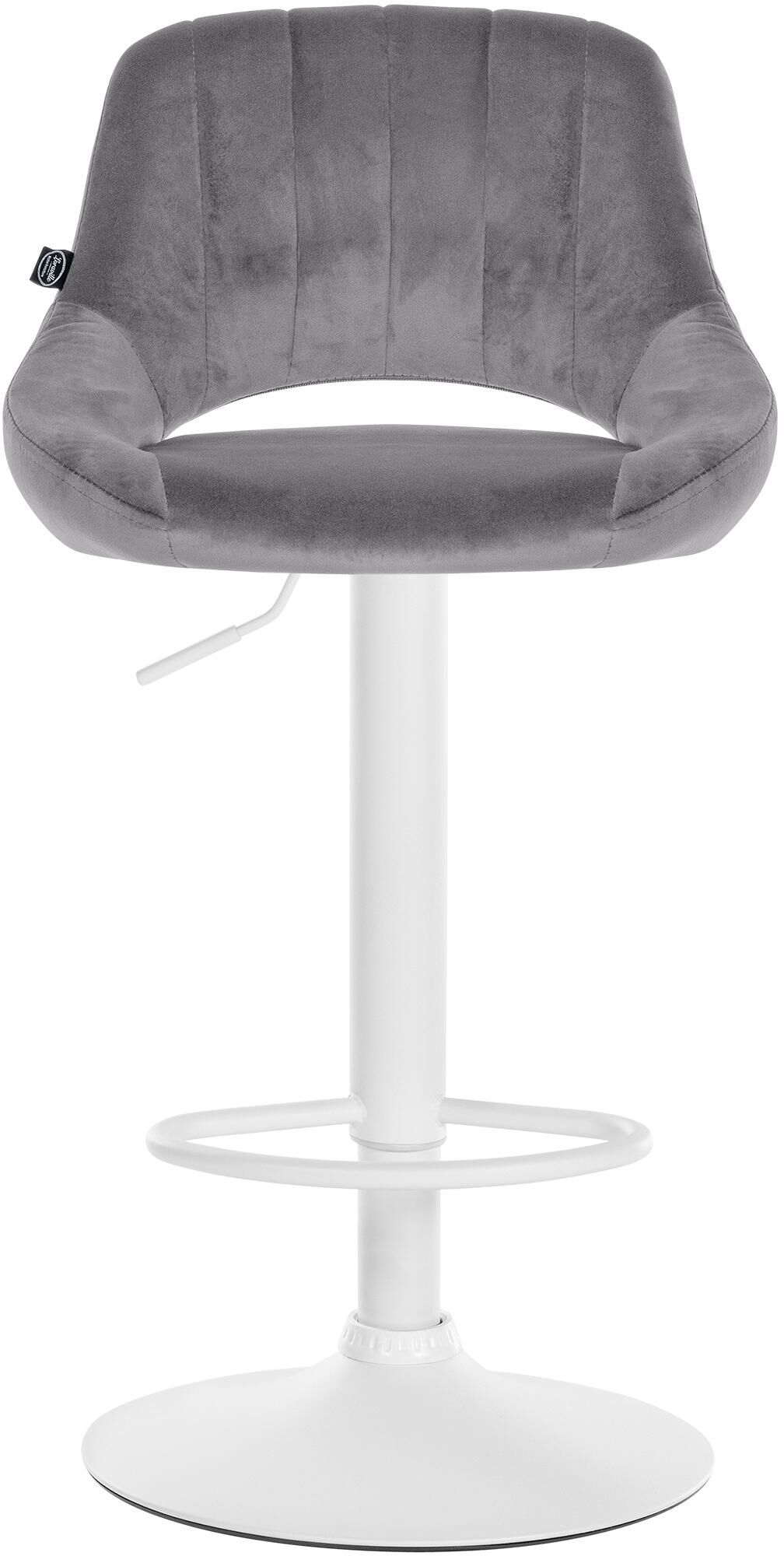 2er Set Barhocker Milet Samt W, dunkelgrau