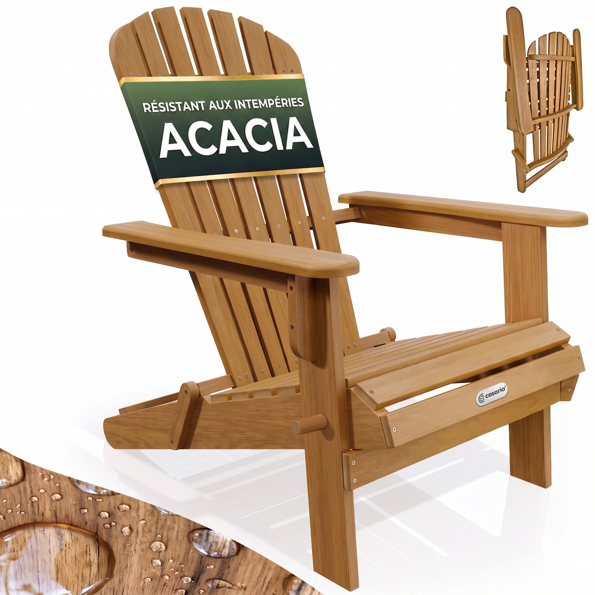Liegestuhl Adirondack Akazienholz klappbar