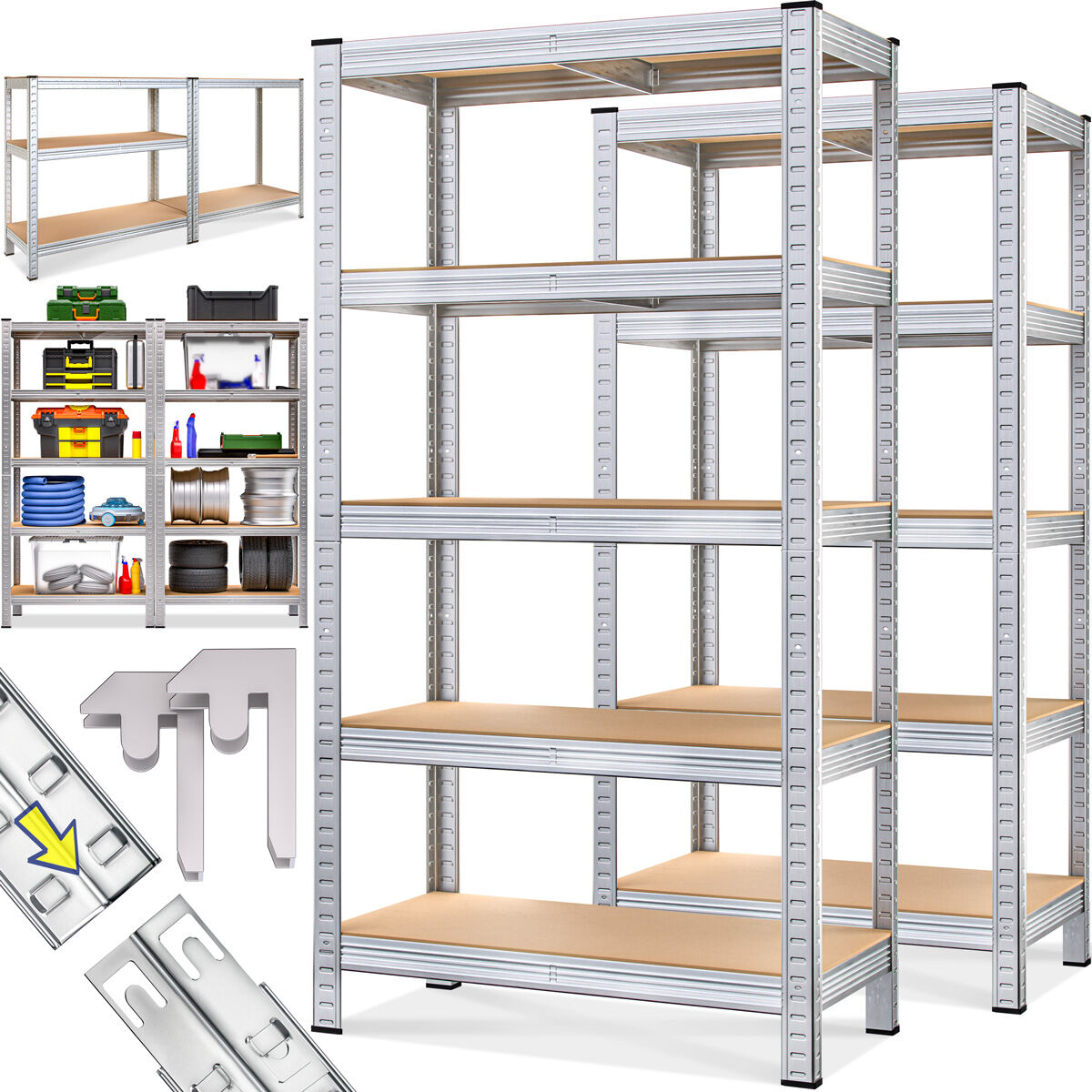 Schwerlastregal 2er-Set 180x90x40cm verzinkt je 875kg