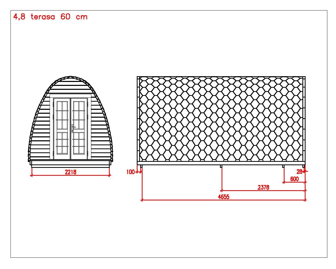 Camping Pod Helsinki 240x480, montiert