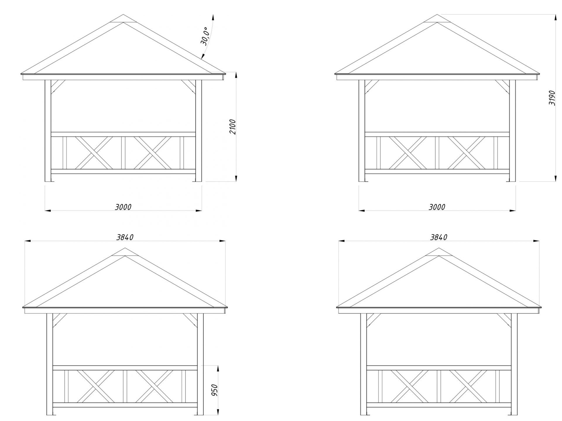 Palmako Pavillon Bianca 8,3 m2 Set 101