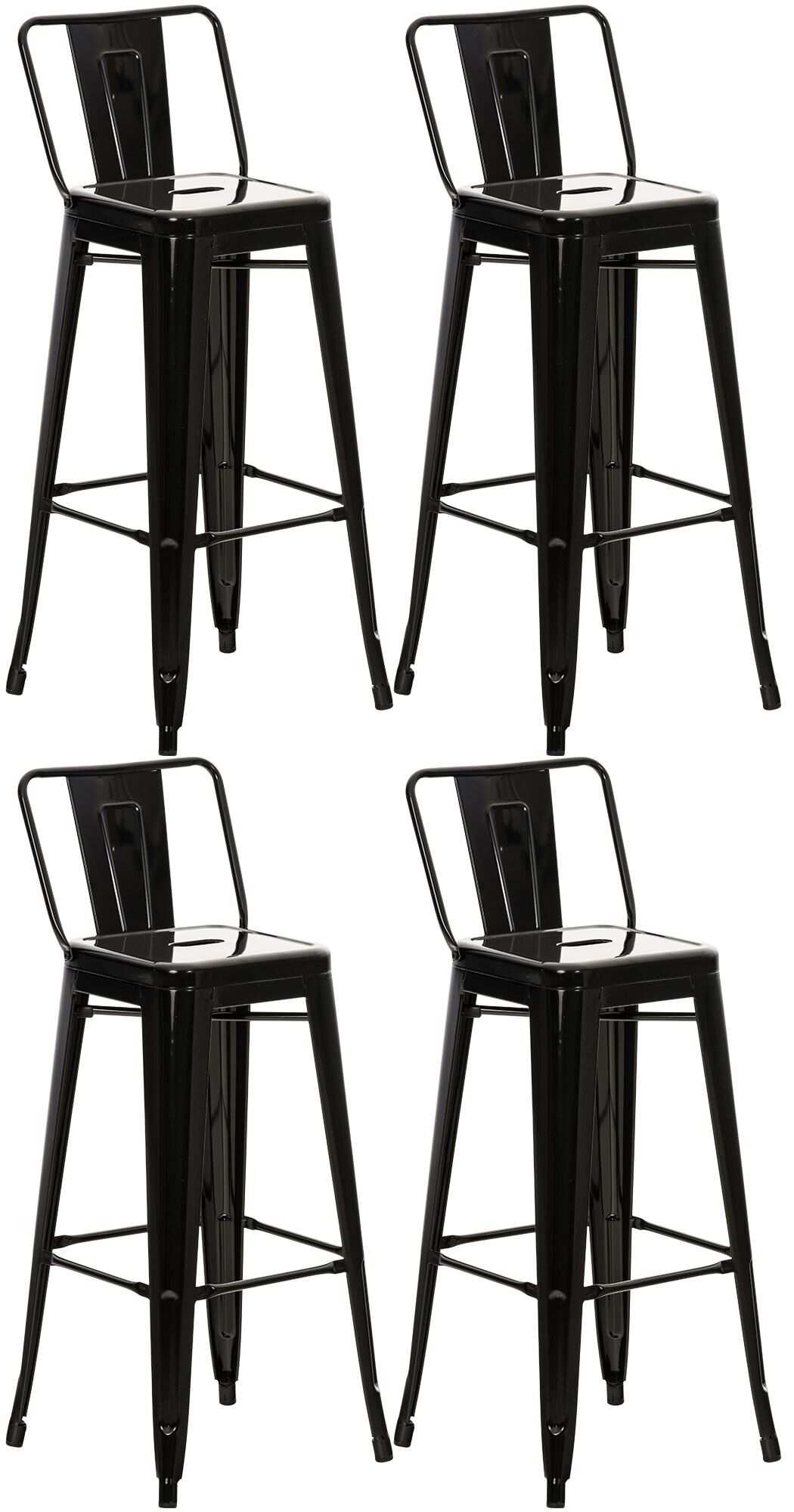 4er Set Barhocker Mason, schwarz