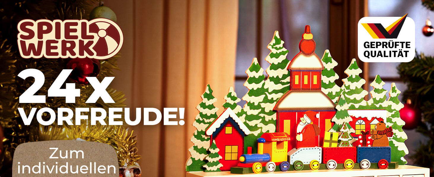 Adventskalender Winterlandschaft Holz