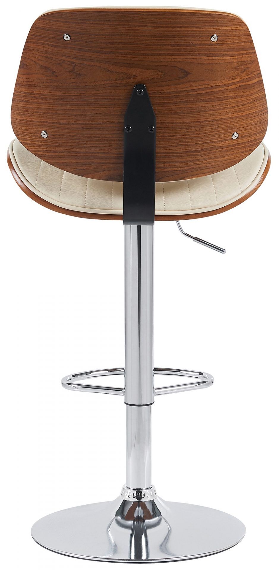 2er Set Barhocker Clawson Kunstleder chrom, walnuss/creme