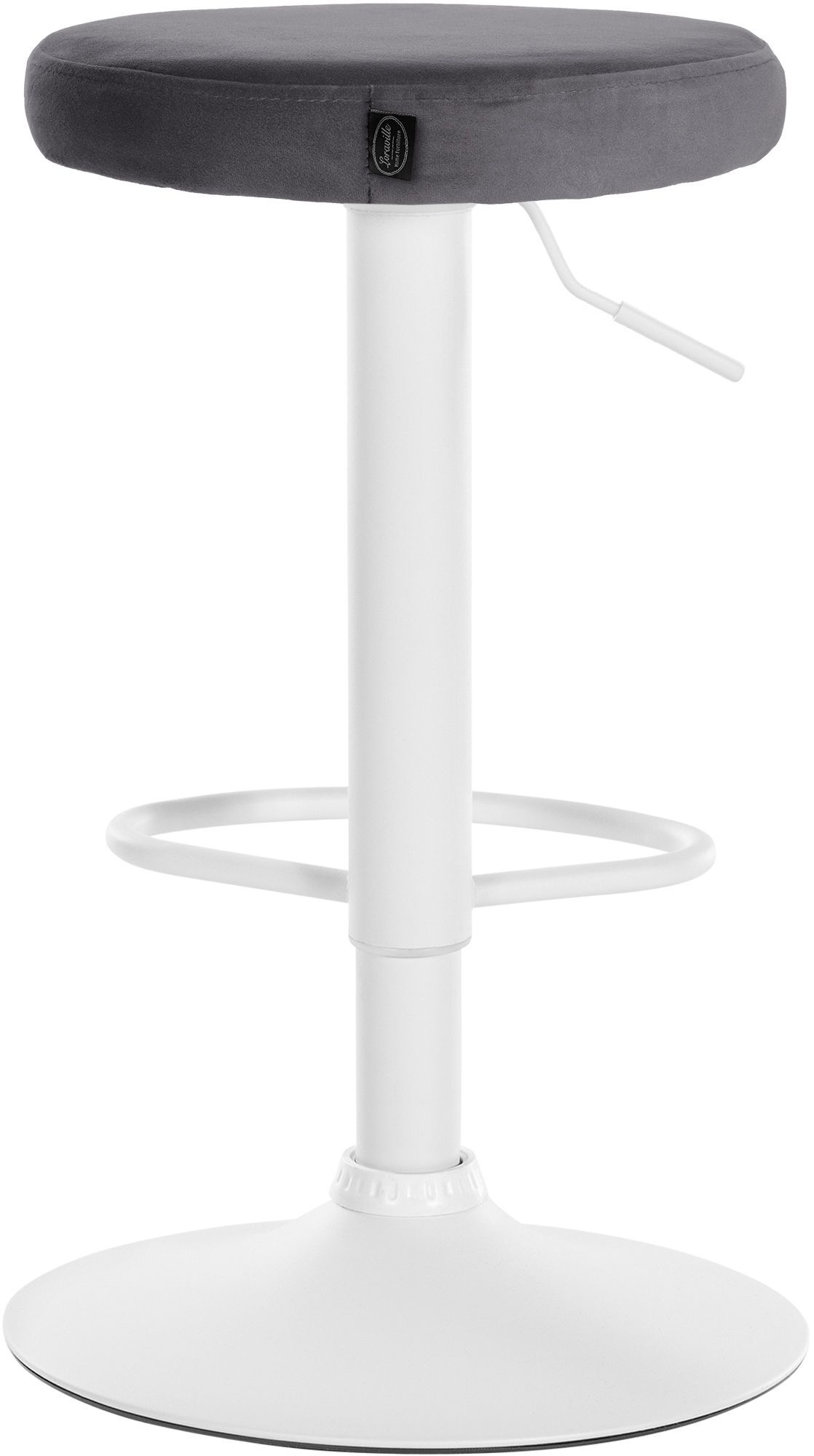 2er Set Barhocker Ponte Samt weiß, dunkelgrau