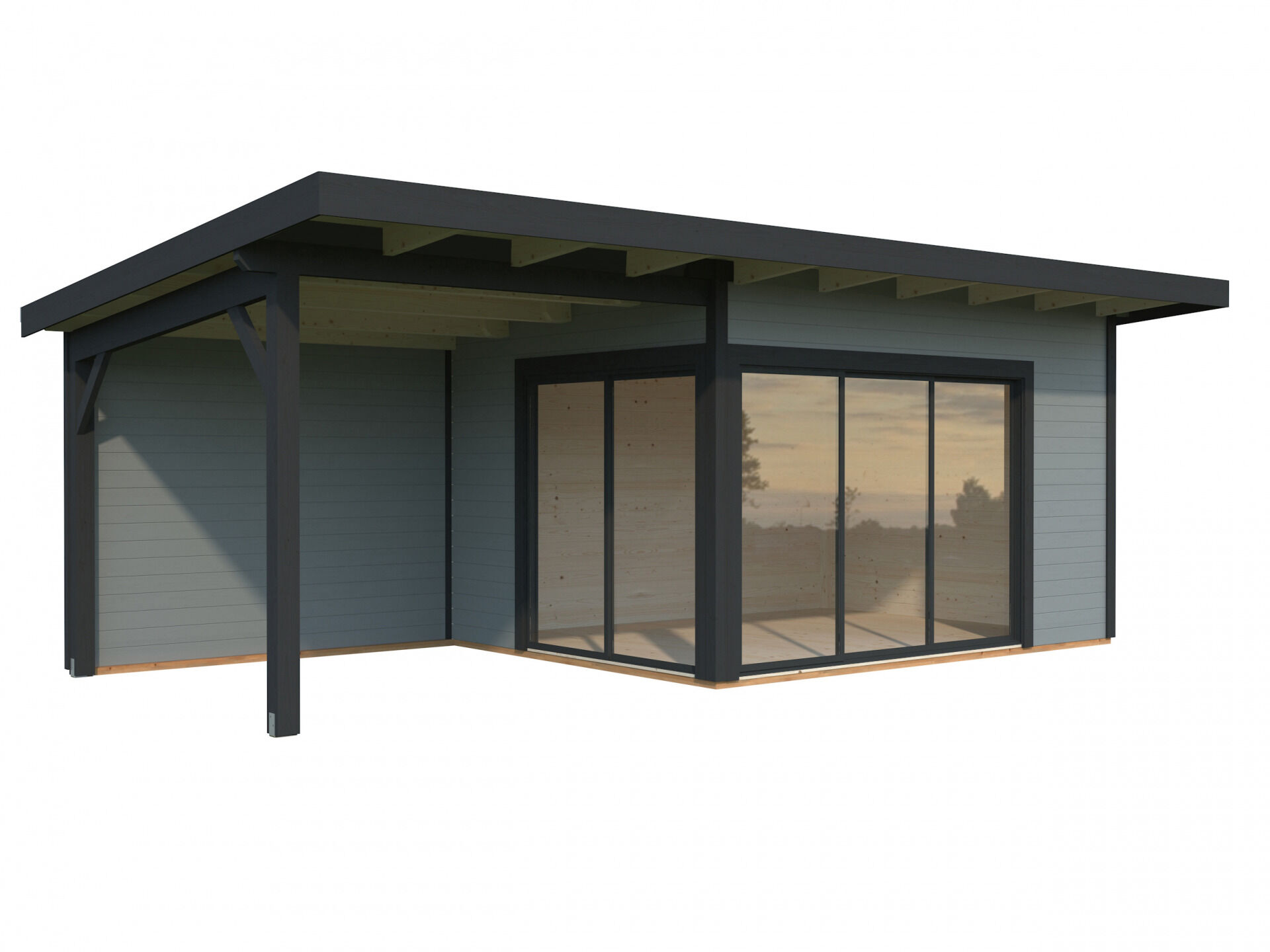 Palmako Pultdach Gartenhaus Andrea 11,2+7,9 m2 Slide Plus