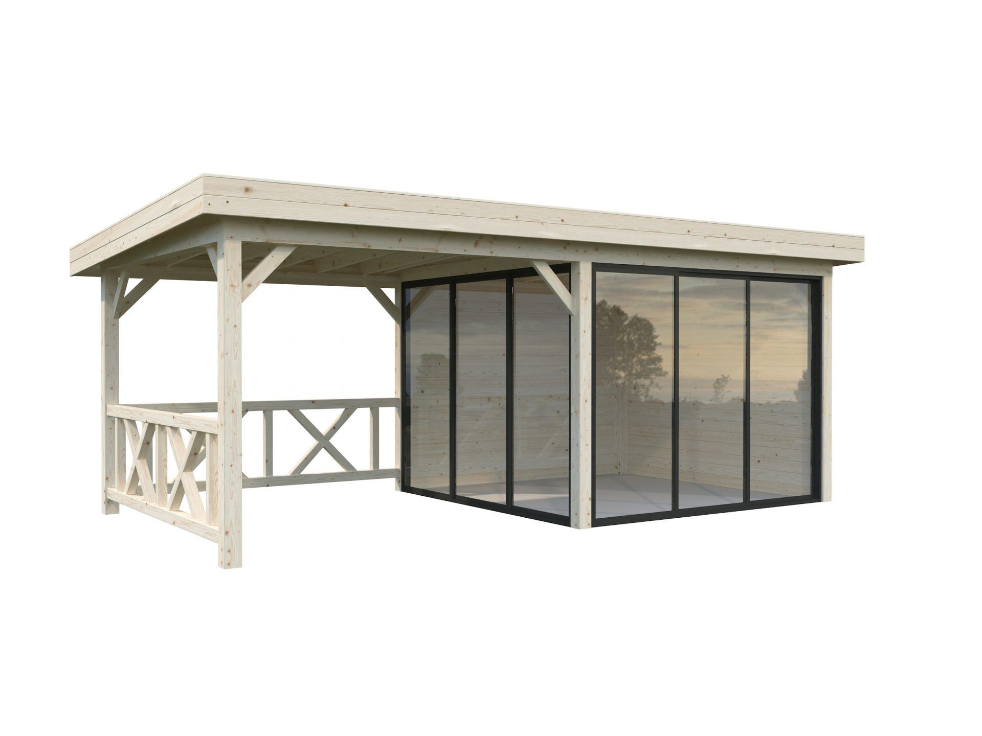 Palmako modernes Gartenhaus Lenna 16,6 m2 Set 403 Slide
