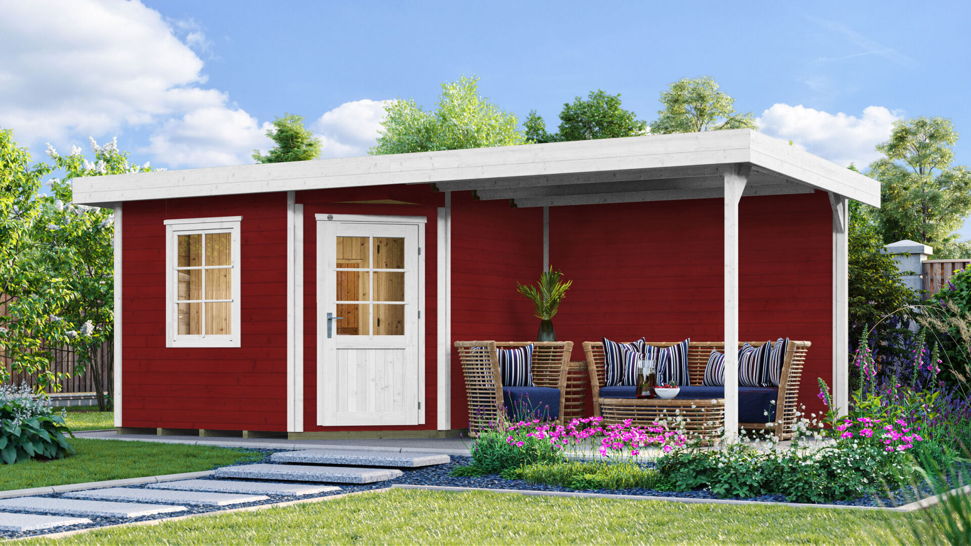 weka Saunahaus 28 mm SALO schwedenrot