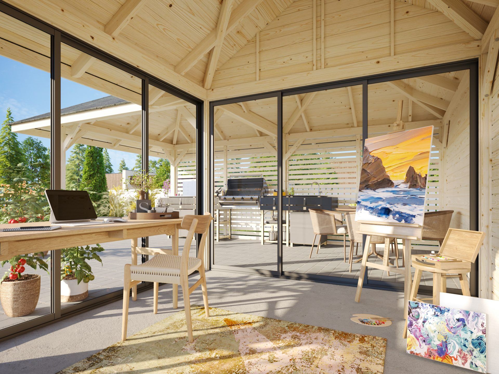 Palmako Pavillon Bianca 24,9 m2 Set 211 Slide