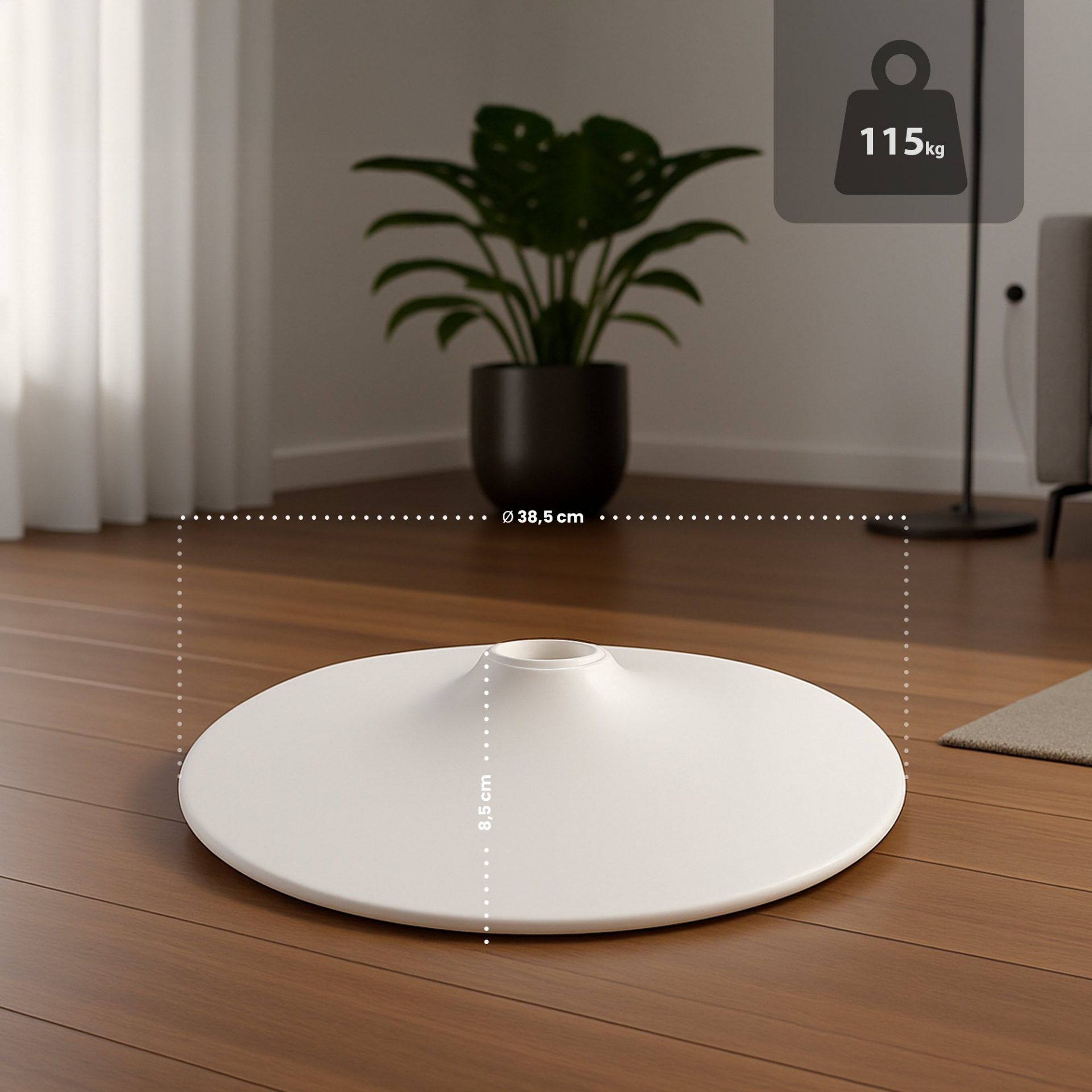 Bodenteller 38,5 cm, weiß