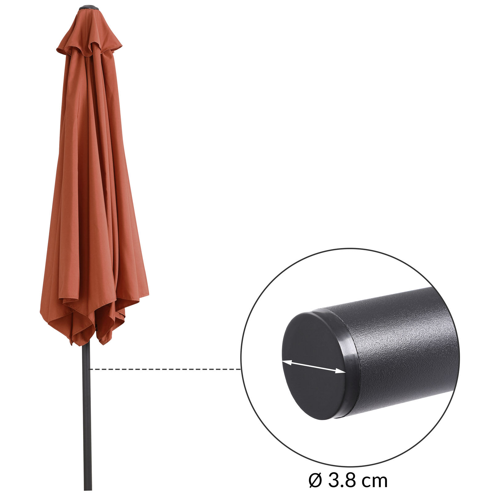 Sonnenschirm Tahiti Terrakotta Alu Ø300cm UV-Schutz 80+