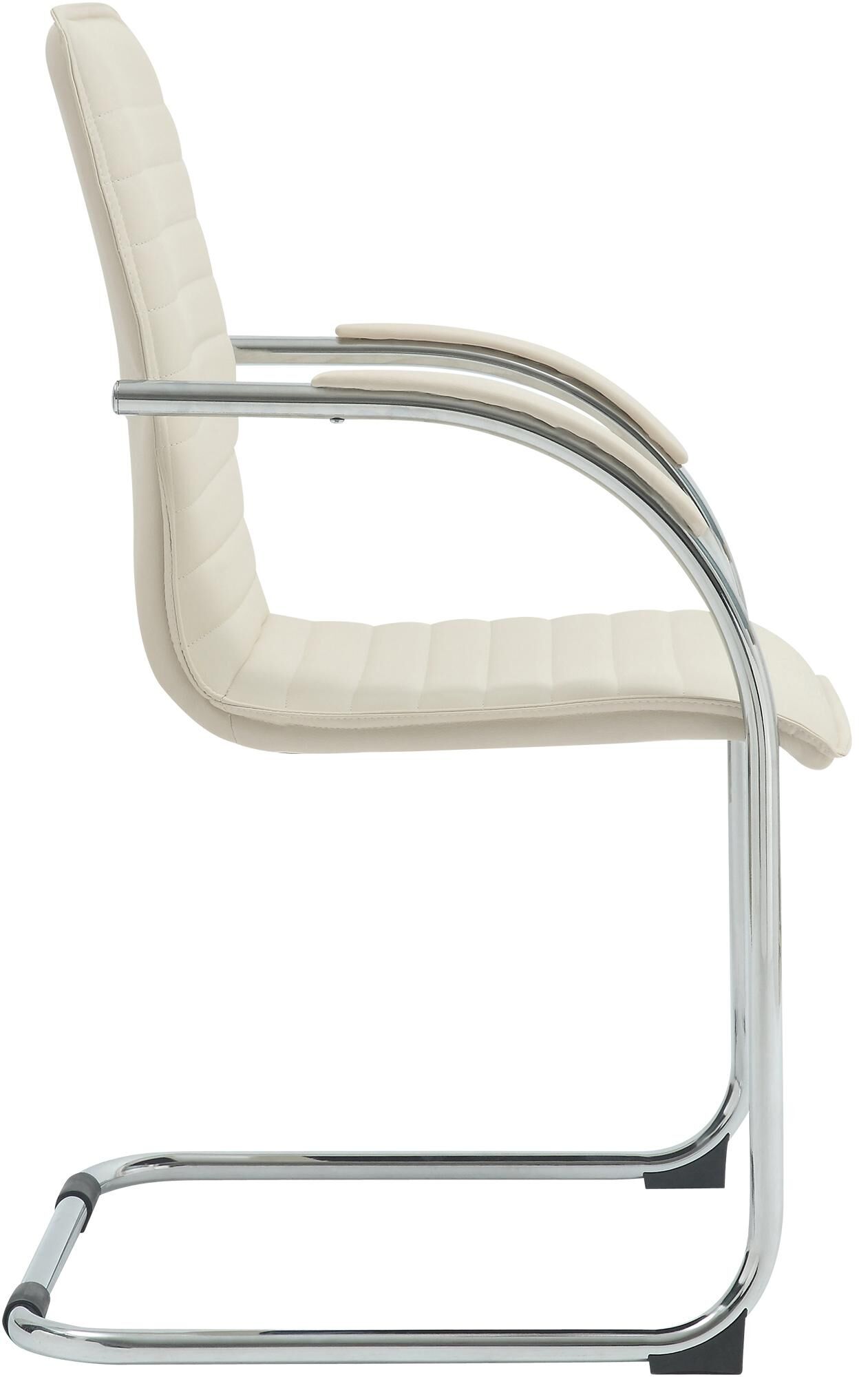 2er Set Besucherstühle Tira Kunstleder, creme