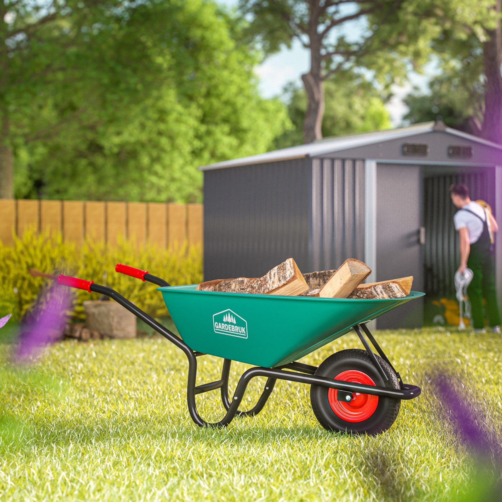 Schubkarre mit Kunststoffwanne 100L Luftbereifung Ø 40cm 250kg Tragkraft