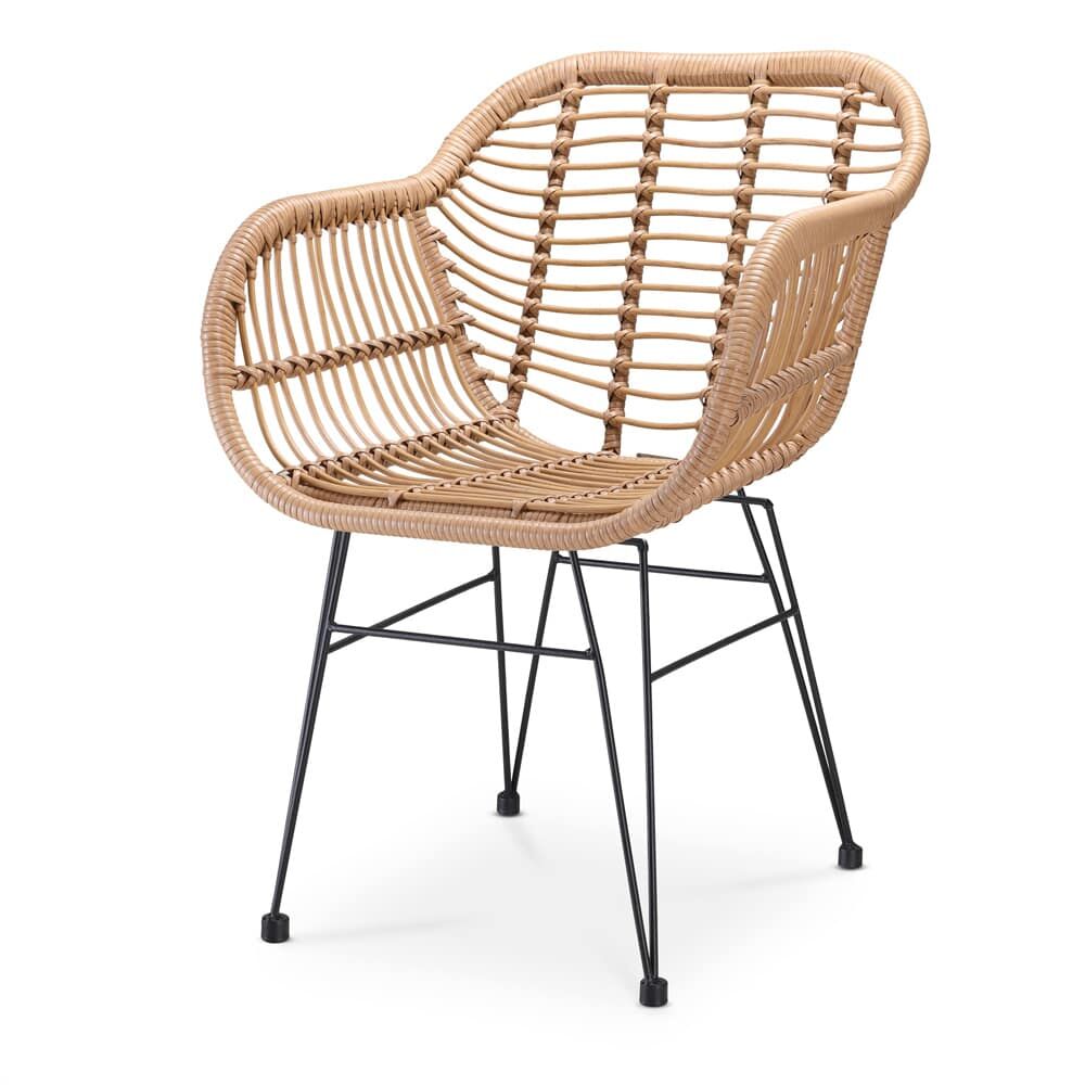Polyrattan Garten-Sitzgruppe Bali 3-tlg Natur/Schwarz