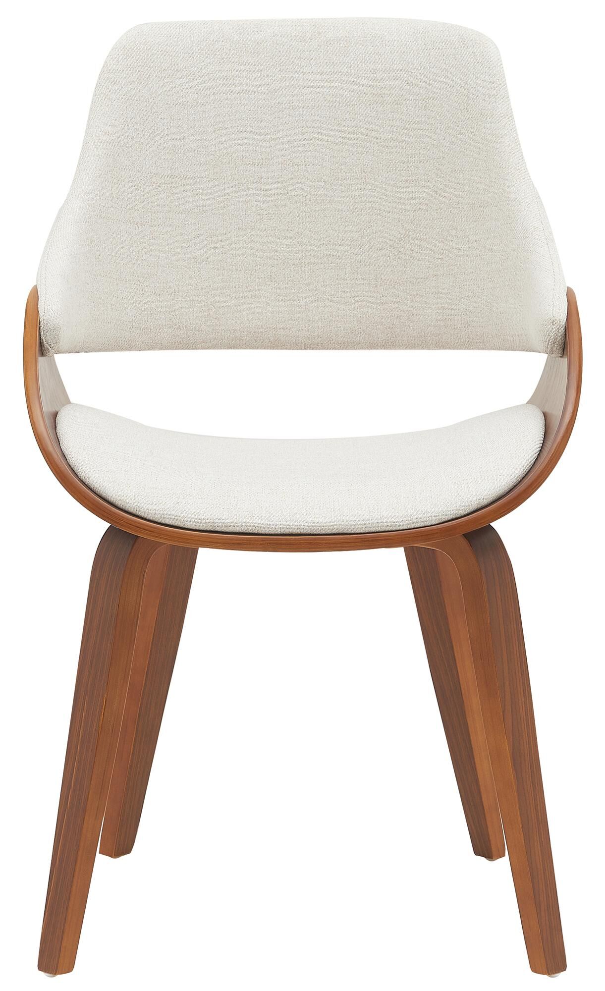 2er Set Esszimmerstuhl Vangale, walnuss/creme