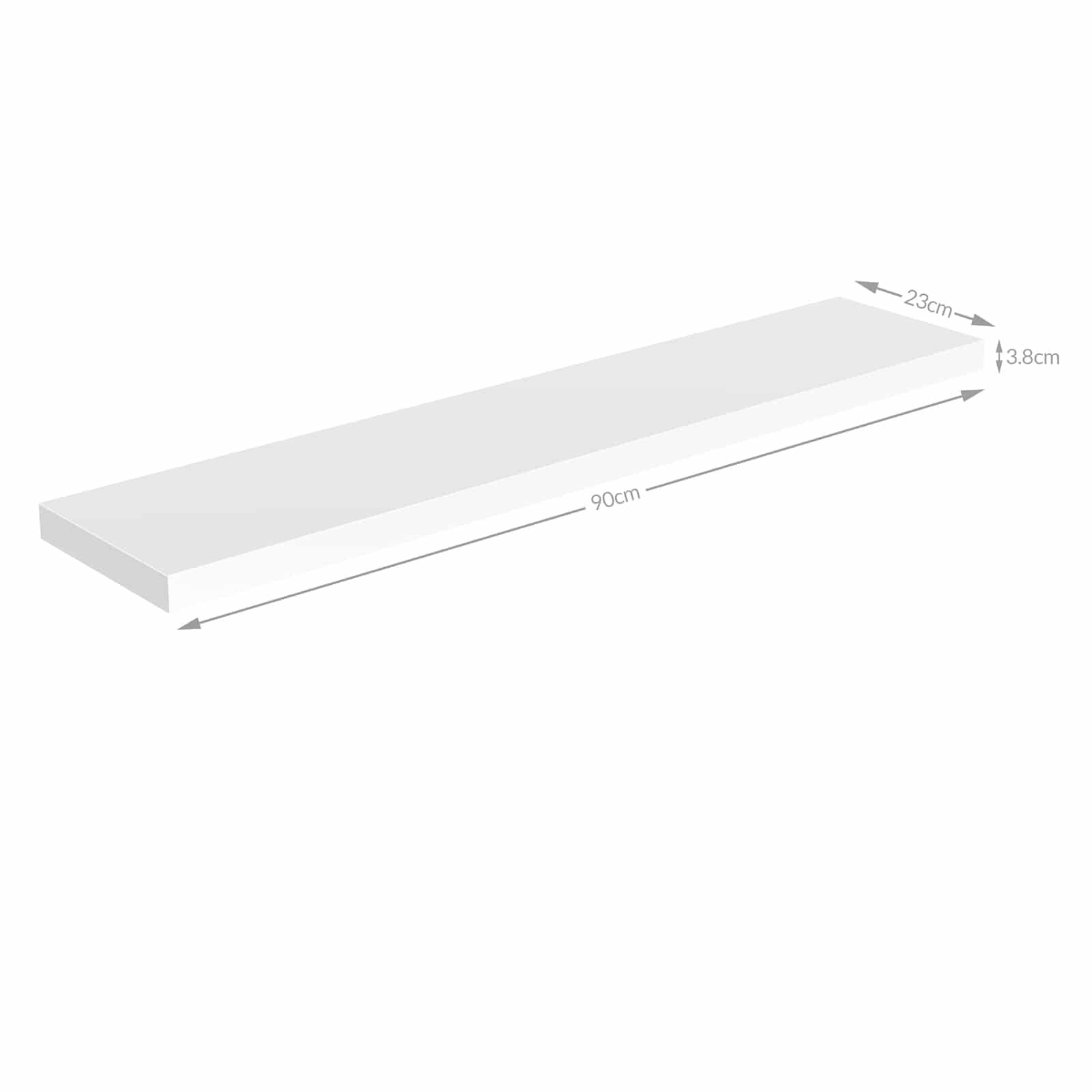 Wandregal Schweberegal 90cm Weiß + Halterung