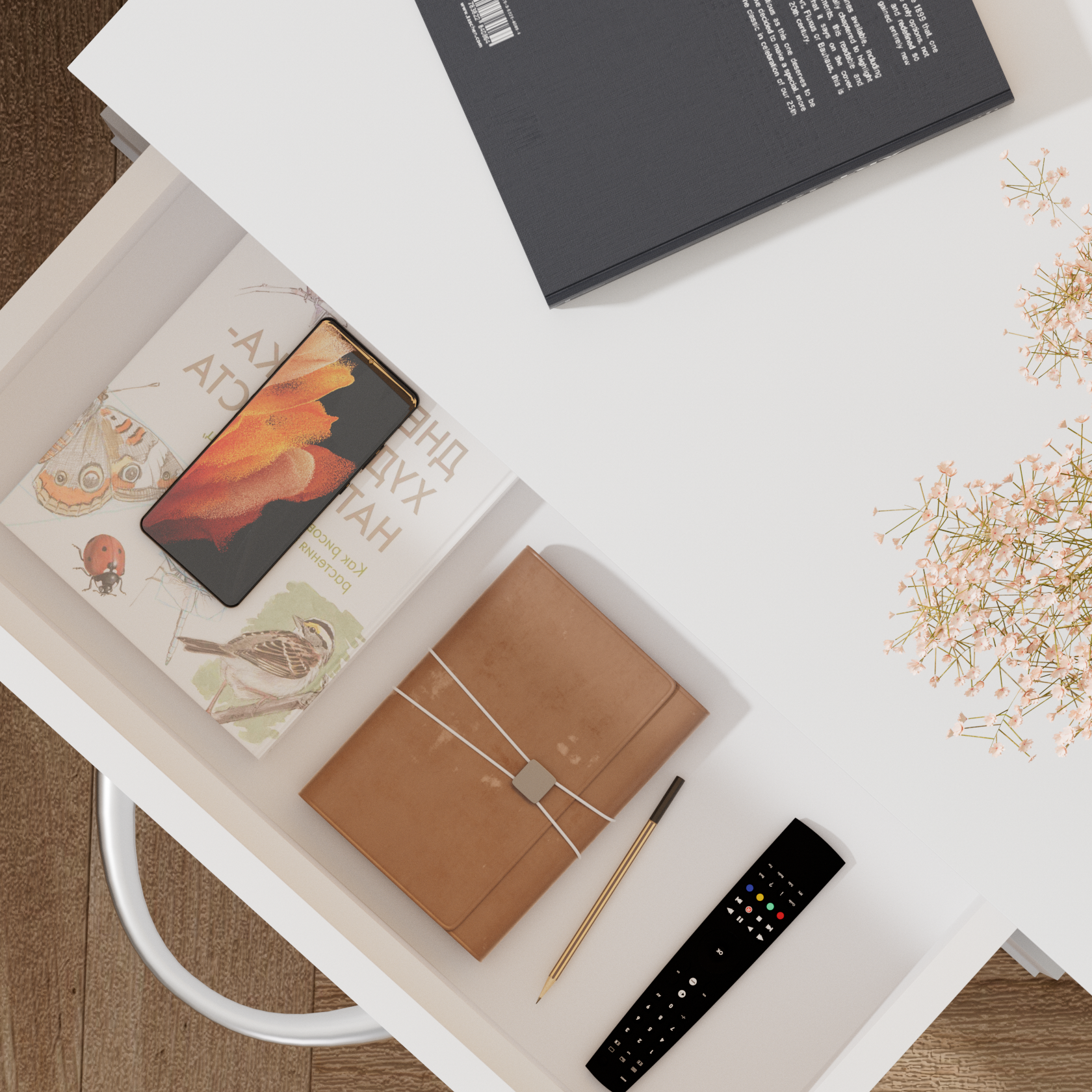 Nachttisch Jamie 2er-Set Weiß 55x40x28cm