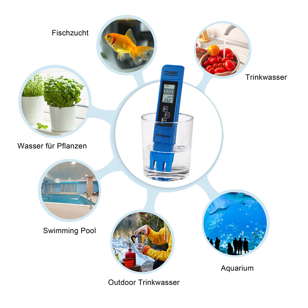 Digitaler Wassertester LCD Anzeige 3in1 TDS-, EC- und Temperaturmessgerät