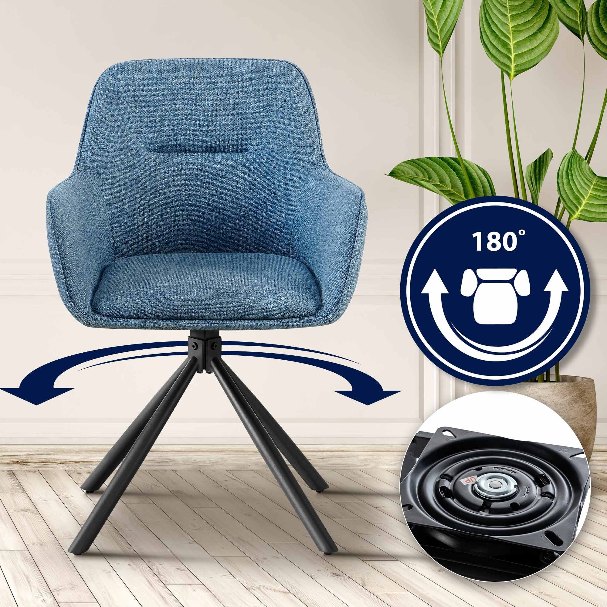 2er Set Stuhl Tipton Stoff, blau