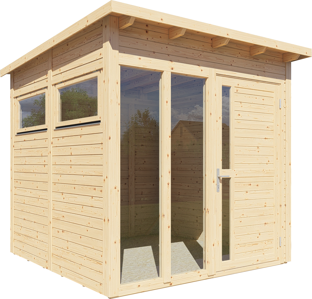 Gartenhaus Holz Pentus 2 Office naturbelassen 223 x 230 cm