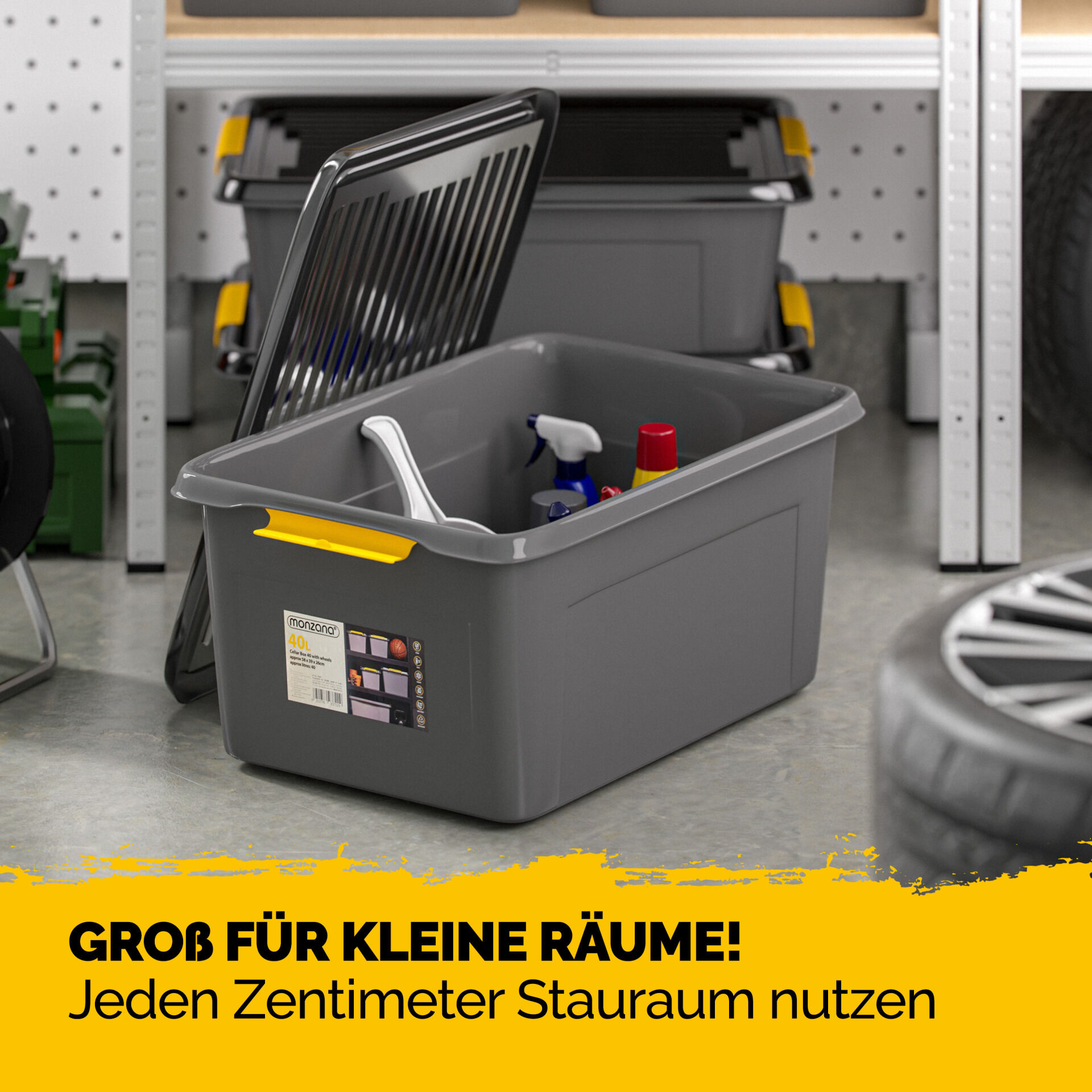 Aufbewahrungsbox Grau/Anthrazit 39x39x16cm stapelbar