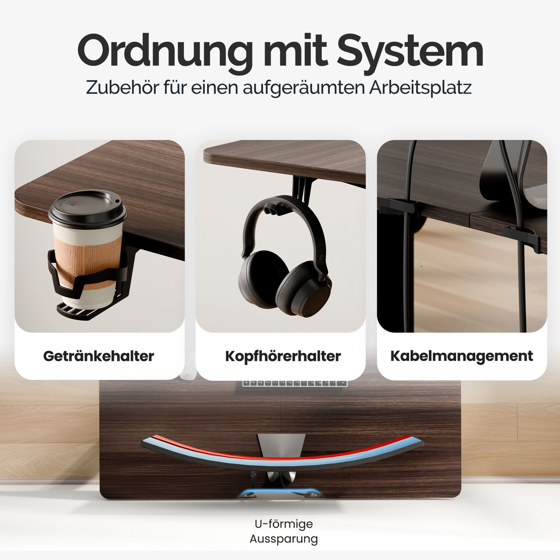 Höhenverstellbarer Schreibtisch Braun 110x60x73-118cm