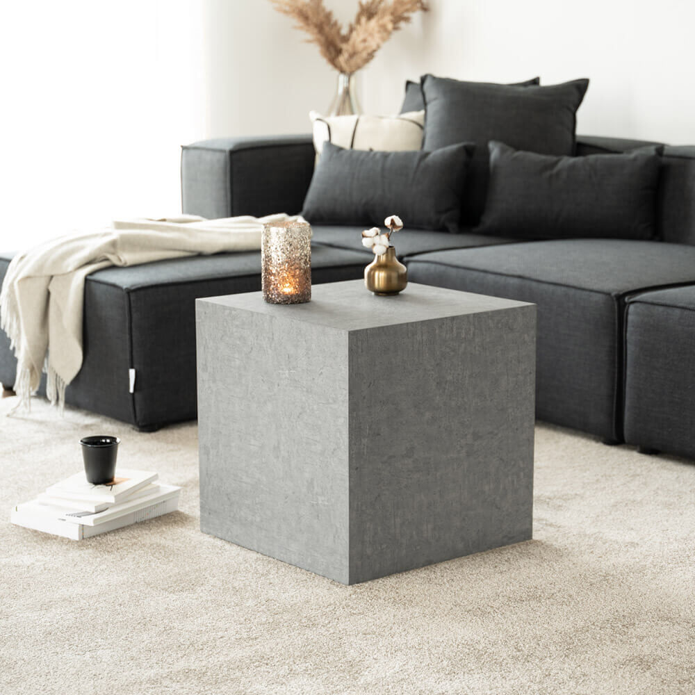 Couchtisch Marmor AMIRI M - 50 x 50 cm Grau